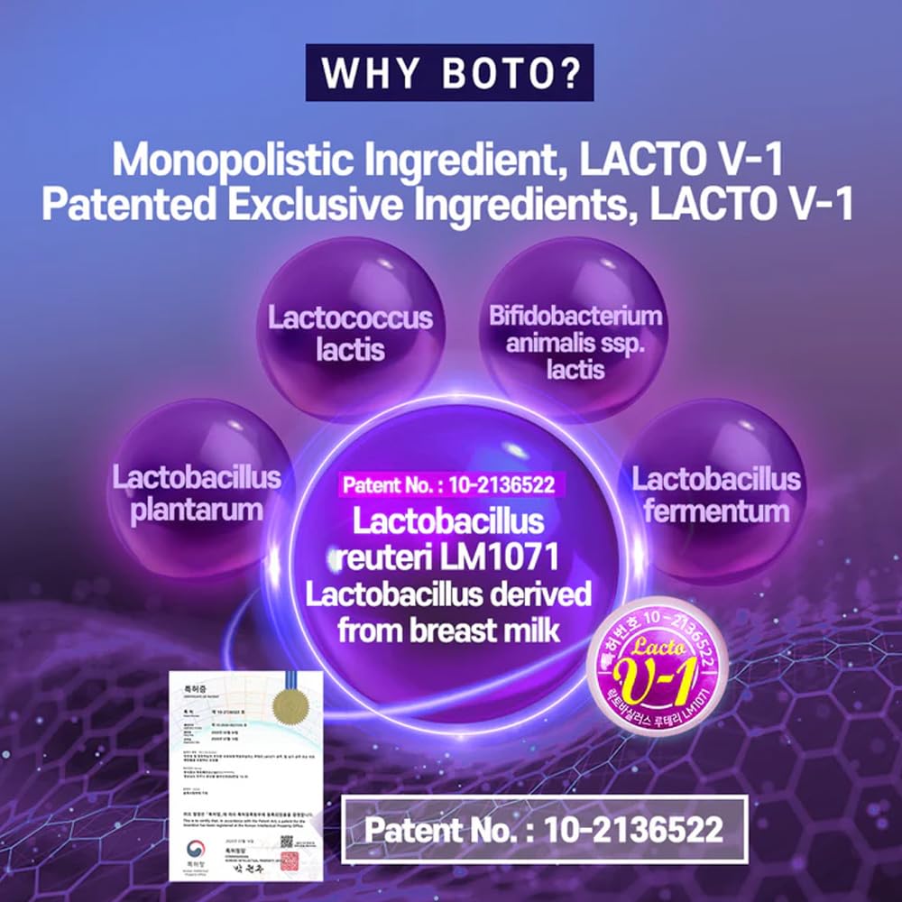 ZIOSTAND BOTO Korean Care it Probiotics Natural Prebiotics Proline Breast Milk Lactobacillus, Colon Cleanse, Immunity Support - 1 Month (30 of Pack, PostBiotics) ZIOSTAND uk supplements