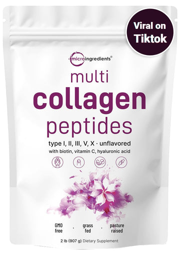 Micro Ingredients Multi Collagen Protein Powder, 2 Pounds – Type I,II,III,V,X with Biotin Micro Ingredients uk supplements