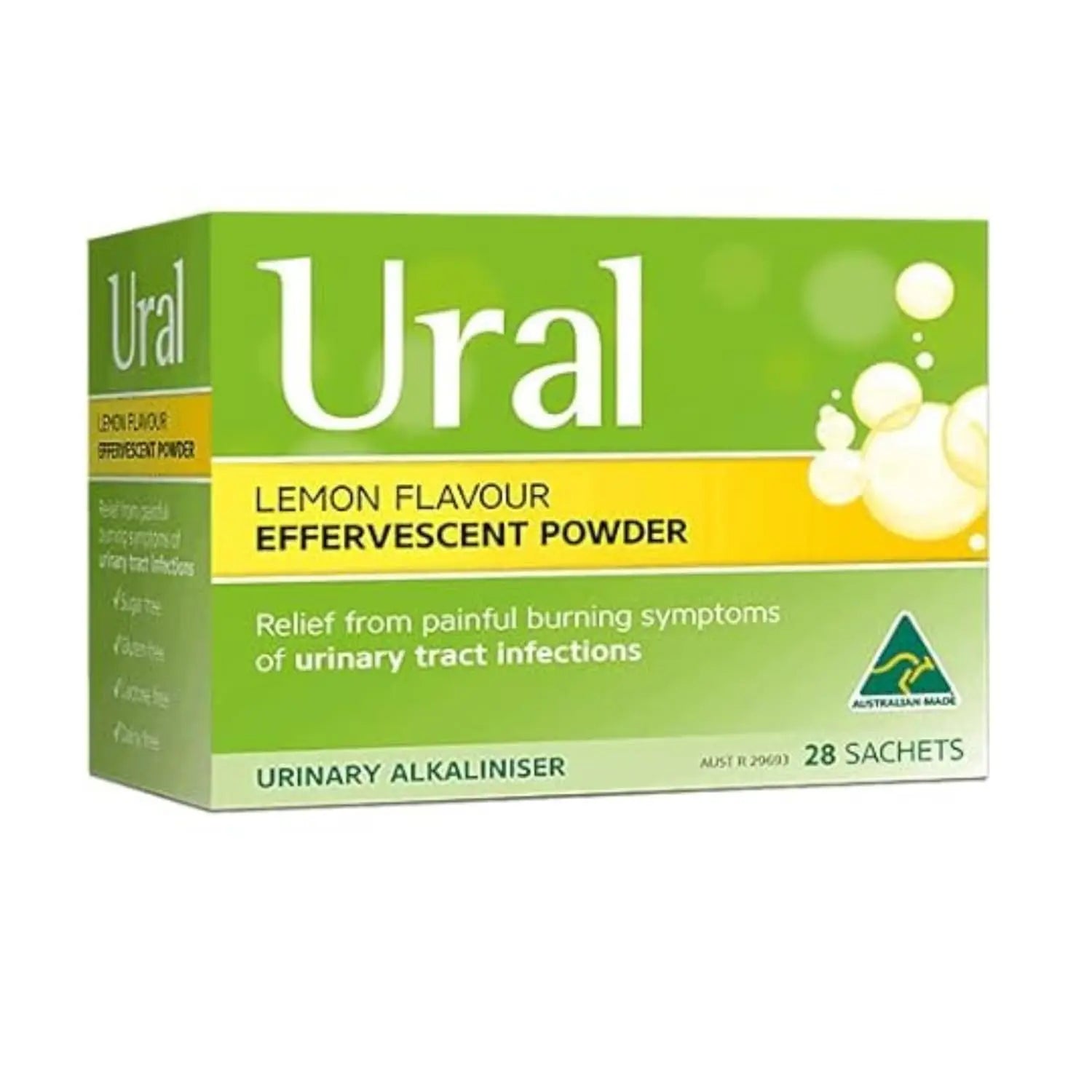 Ural Effervescent Powder 4G * 28 Sachets Urinary Alkalinizer Cystitis Relief Ural uk supplements