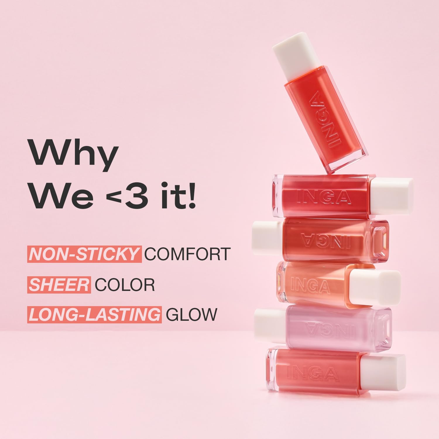 INGA Water Glow Lip Tint | Hydrating, Glossy Korean Lip Tint with Sheer Color & Glass-Like Shine | Long-Lasting, Non-Sticky Korean Lip Stain (RICH SALMON) INGA uk supplements