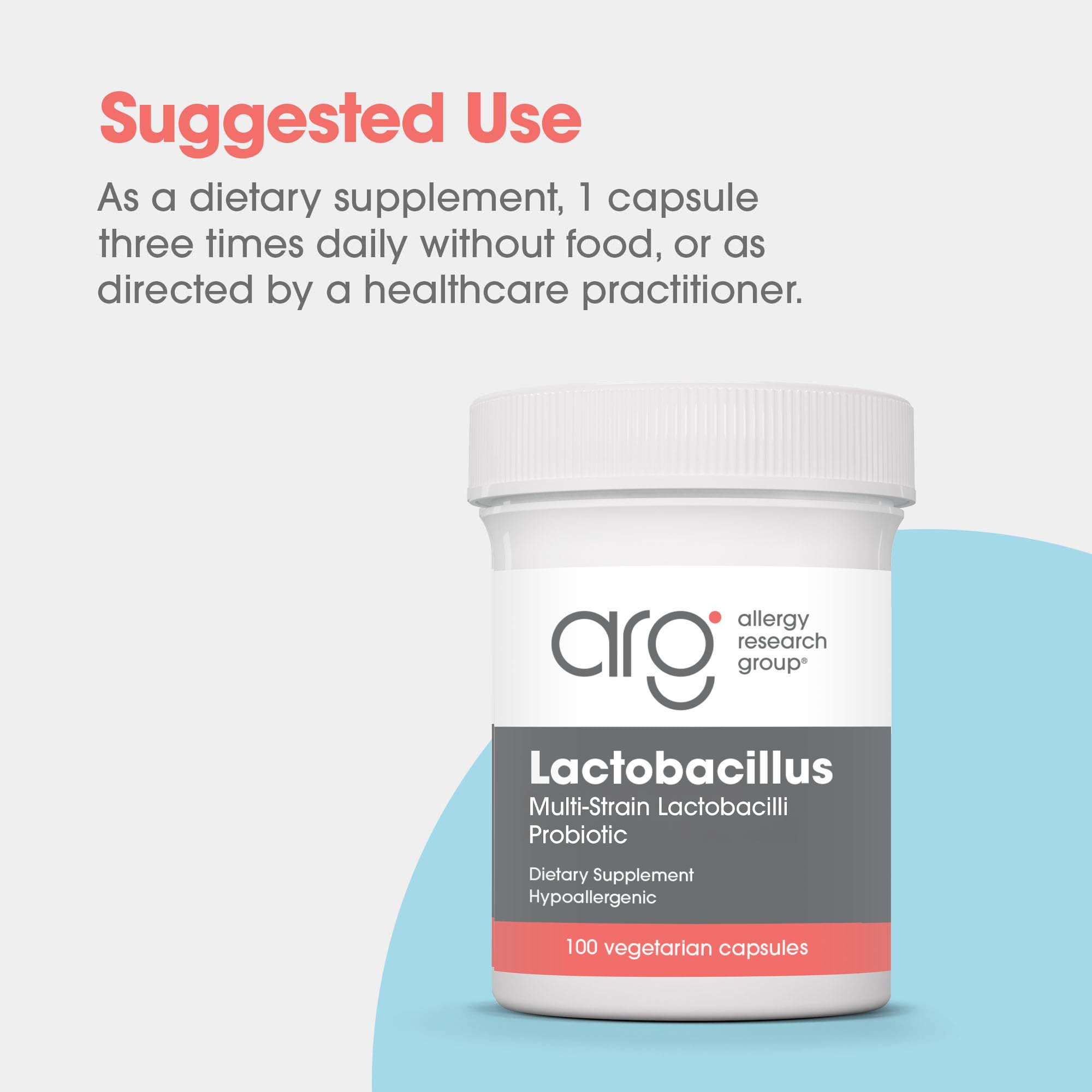 Allergy Research Group Lactobacillus Supplement - Probiotics for Men & Women, Digestive Health, Gut Health, Vegetarian Capsules - 100 Count Allergy Research Group uk supplements