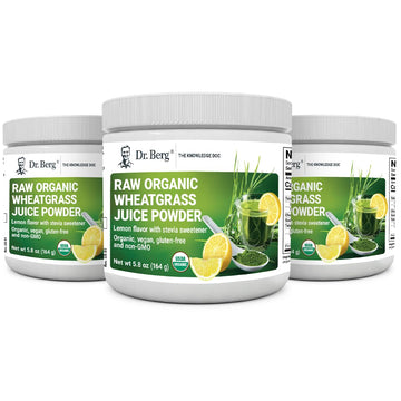 Dr. Berg's Raw Wheatgrass Juice Powder (60 Servings) - USDA Certified Organic Dr. Berg Nutritionals uk supplements
