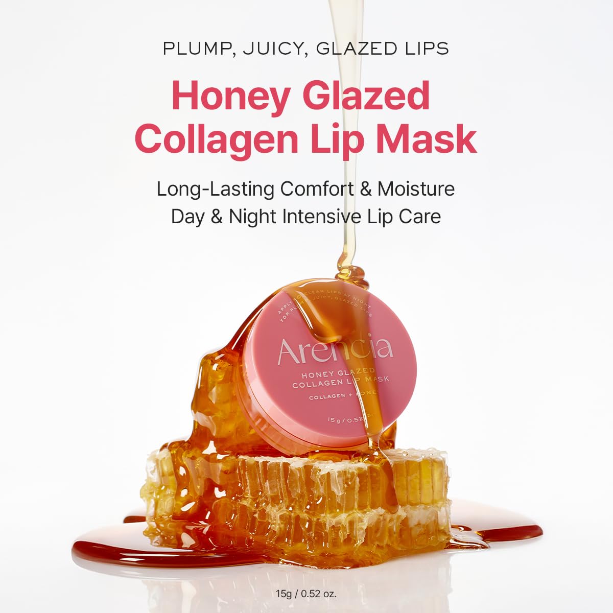 Arencia Honey Glazed Collagen Lip Mask, Overnight Lip Treatment with Collagen and Honey, 0.52 oz ARENCIA uk supplements