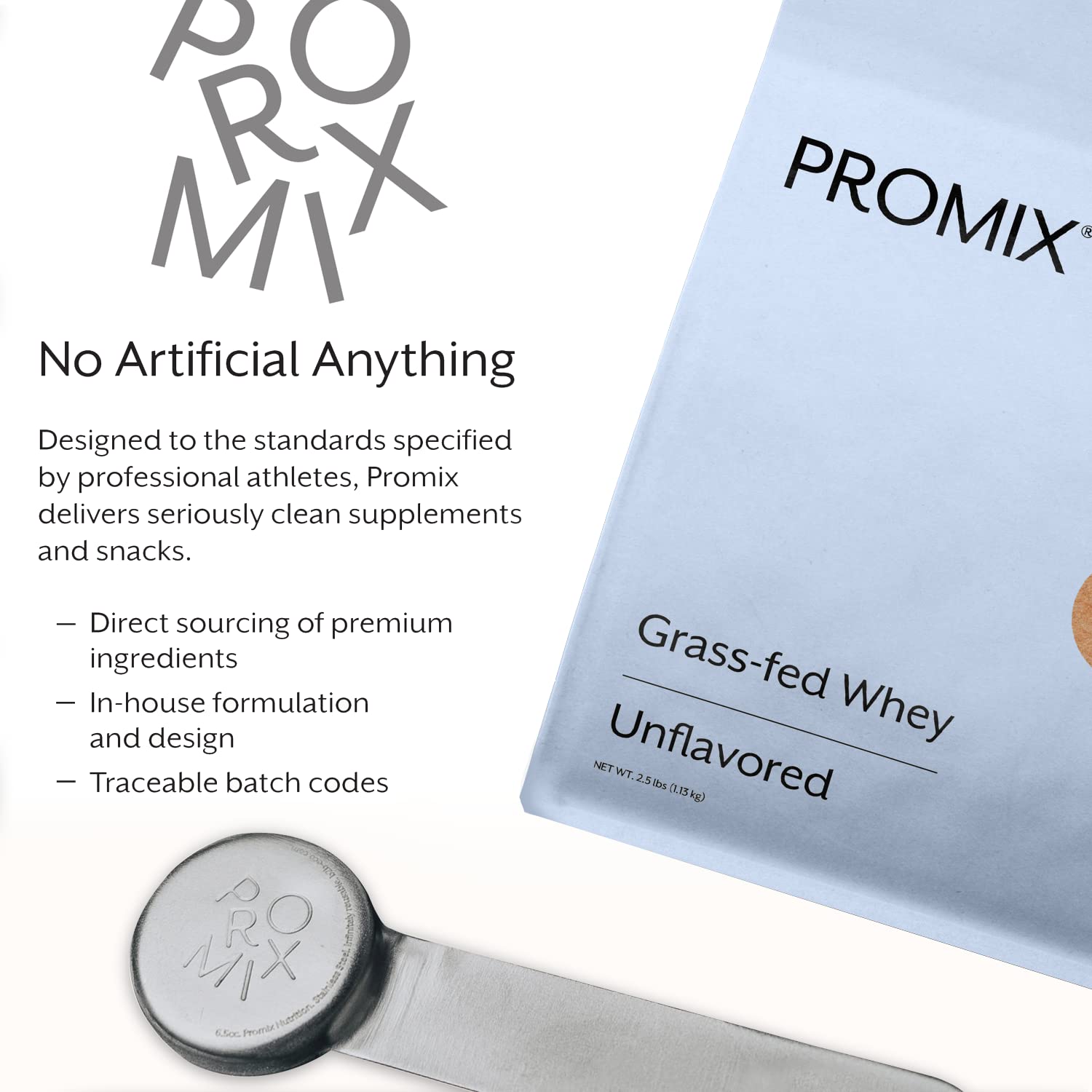 Promix Whey Protein Powder, Unflavored - 2.5lb Bulk - Grass-Fed & 100% All Natural ProMix Nutrition uk supplements
