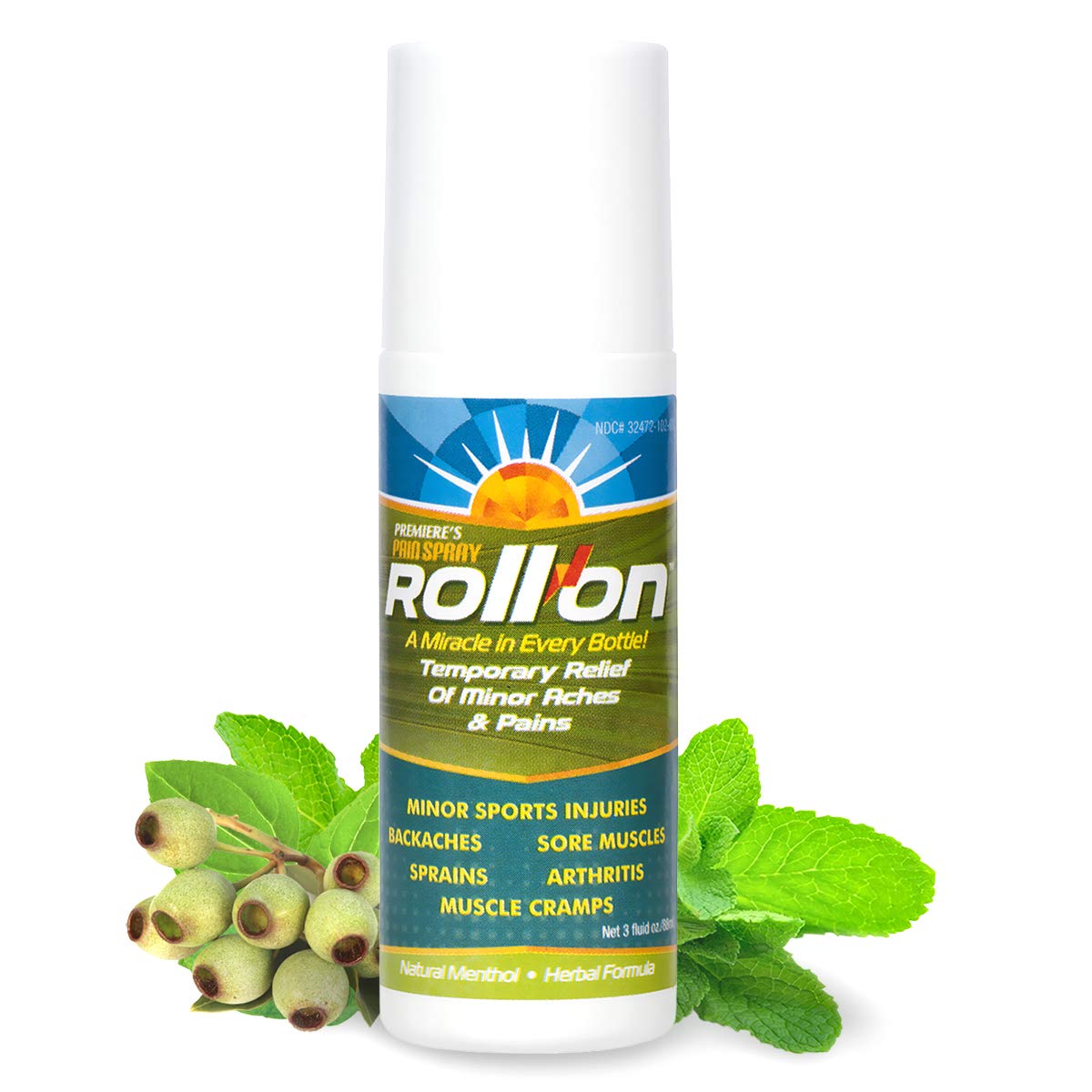 Premiere's Pain Spray All-Natural Menthol & Peppermint Roller Herbal Blend for Joint and Nerve Pain, Muscle Soreness, Sprains, Cramps, Sports Injuries, Back Pain & Neck Shoulder Aches - 1 Pack Premiere's Pain Spray uk supplements
