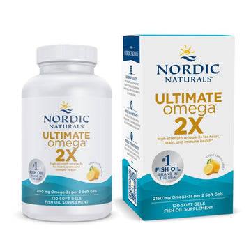 Nordic Naturals Ultimate Omega 2X, Lemon Flavor - 120 Soft Gels - 2150 mg Omega-3 - High-Potency Fish Oil with EPA & DHA - Promotes Brain & Heart Health - Non-GMO - 60 Servings Nordic Naturals uk supplements