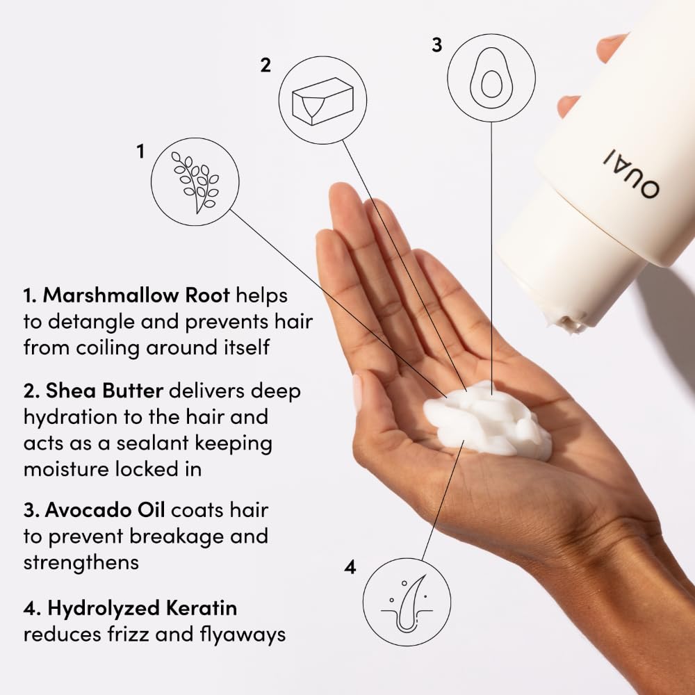 OUAI Thick Hair Shampoo & Conditioner Set, Travel Size - Moisturizing Shampoo & Conditioner - With Keratin, Marshmallow Root, Shea Butter & Avocado Oil - Sulfate, Paraben & Phthalate Free (3 Oz) OUAI uk supplements