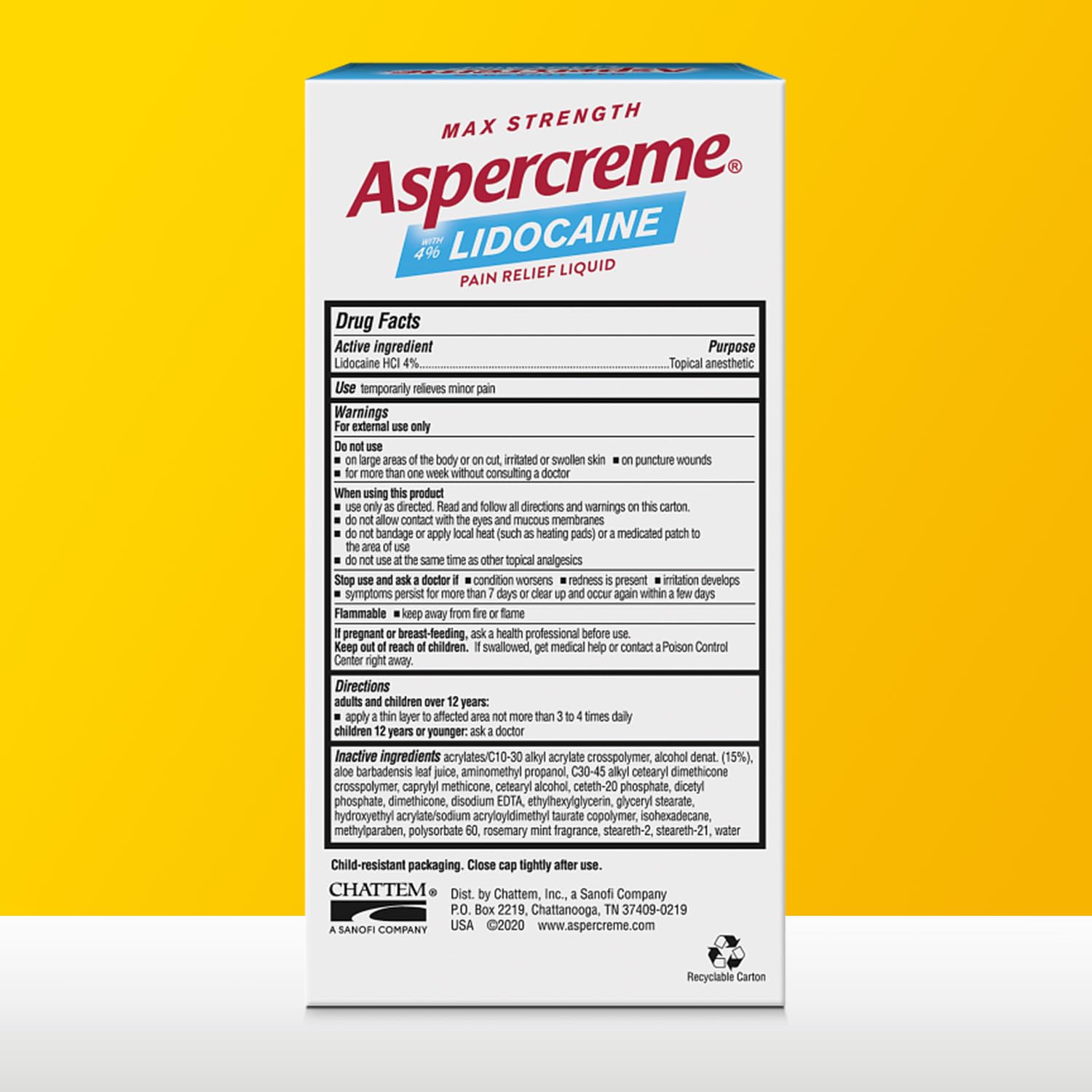 Aspercreme Essential Oils Lidocaine Pain Relief with No-Mess Roll-On Applicator, Max-Strength Lidocaine Numbs Away Nerve Pain, Moisturizing Aloe Hydrates Skin, Rosemary & Mint, 2.5 Oz. Aspercreme uk supplements