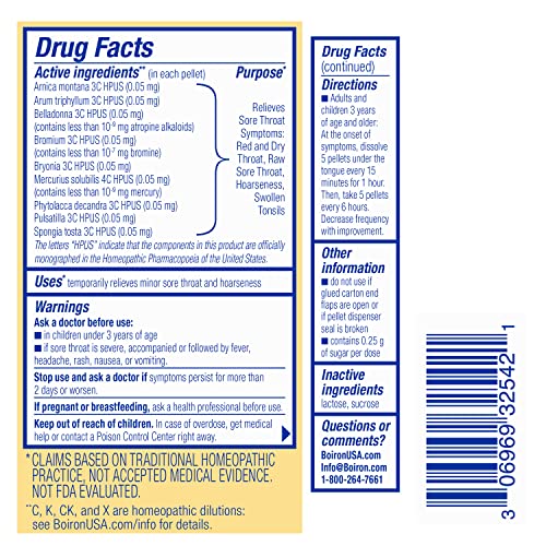 Boiron ThroatCalm On The Go for Pain Relief from Red, Dry, Scratchy, Sore Throats and Hoarseness Boiron uk supplements