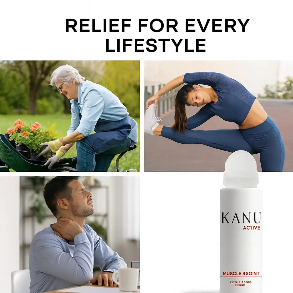 Muscle & Joint Relief Roll-On Cooling Serum- 3.3 oz- Fast Absorbing Pain Relief for Sore Muscles and Joints- Workout Recovery and Joint Support for Athletes and Active Lifestyles KANU uk supplements