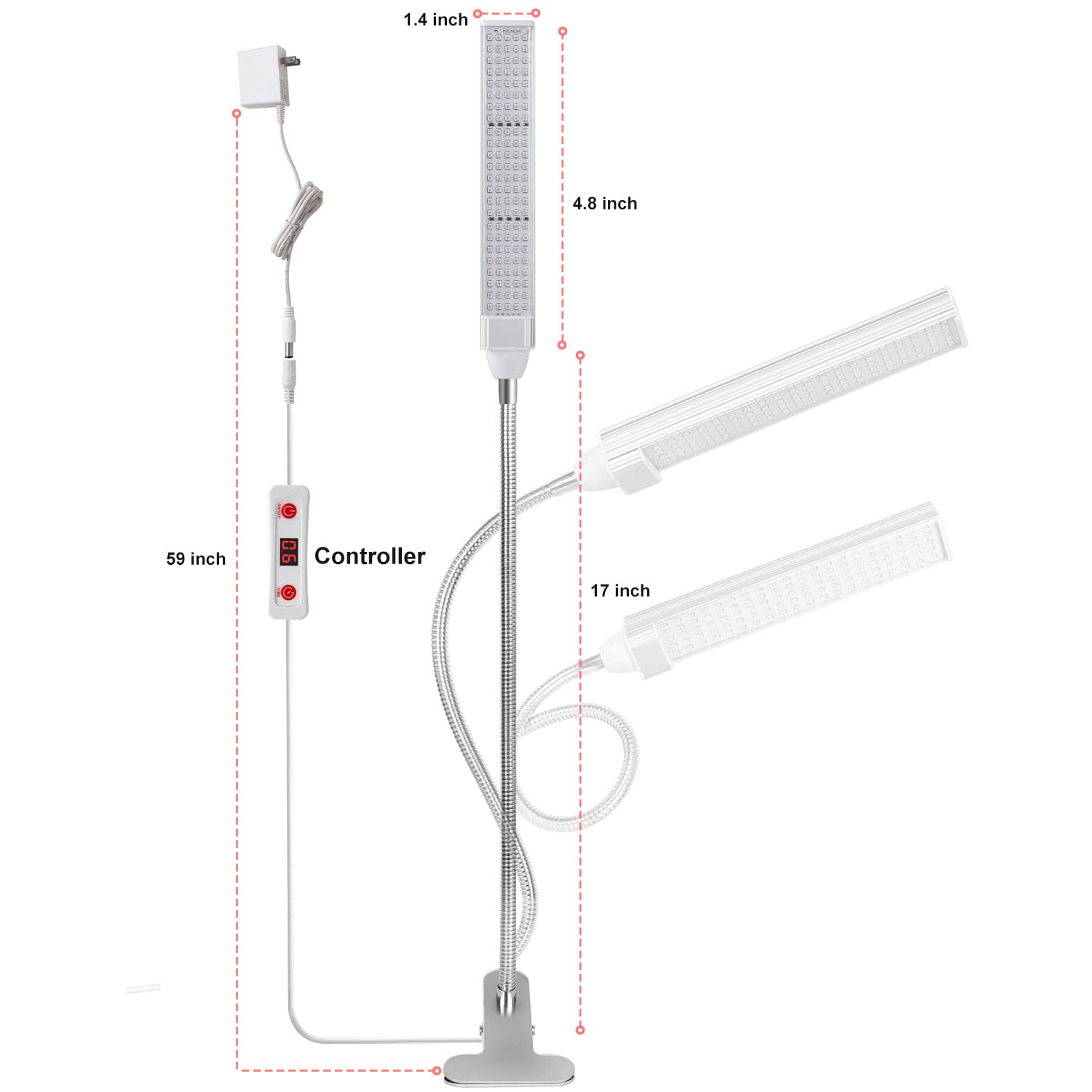 MAINENG Infrared & Red Light Therapy Lamp with Timer, 660nm & 850nm LED - M7685 MAINENG uk supplements