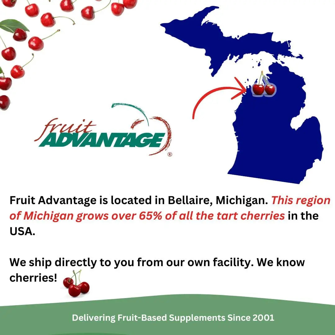 Fruit Advantage Montmorency Tart Cherry Capsules Joint Formula 1200 mg per Serving - 60 Vegetarian Capsules Fruit Advantage uk supplements