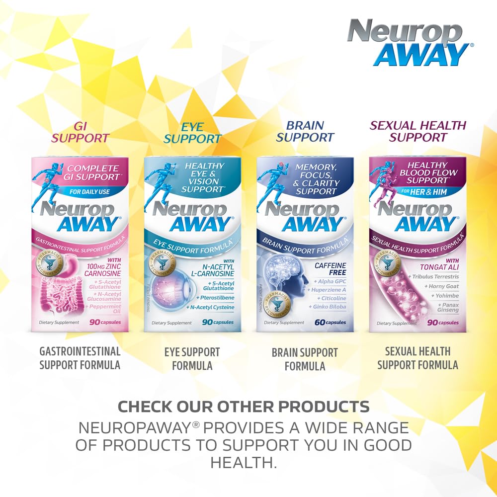 NeuropAWAY Kidney Support Formula Sugar Free with Agmatine Sulfate 500mg L-Novaline 50mg L-Ornithine 150mg L-Citrulline 100mg Per Capsule 90CT Fast Acting Kidney Support NeuropAWAY uk supplements