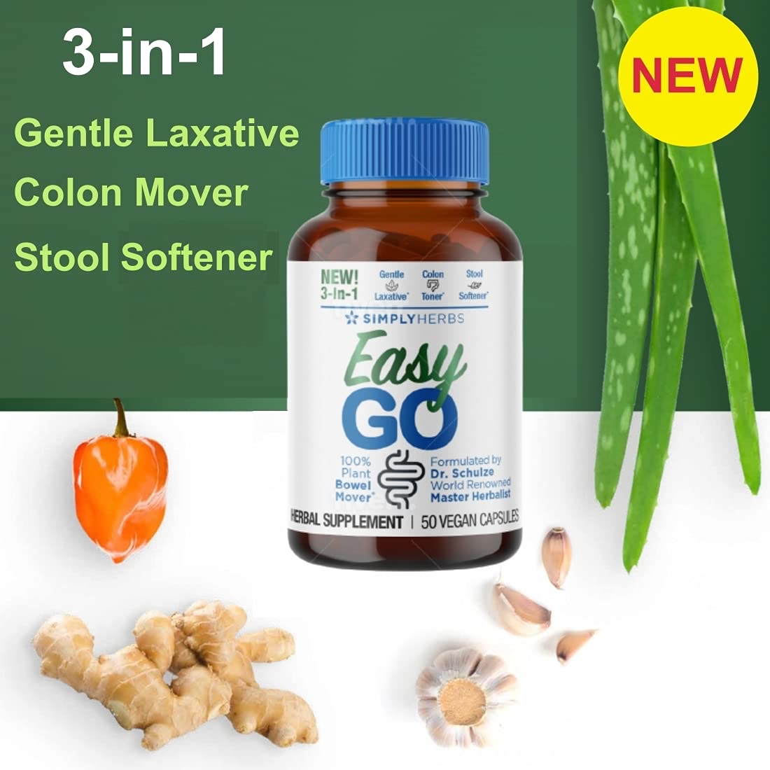 Dr. Schulze's Easy GO Bowel Mover - Formulated Gentle Laxative, Colon Toner & Stool Dr. Schulze's uk supplements