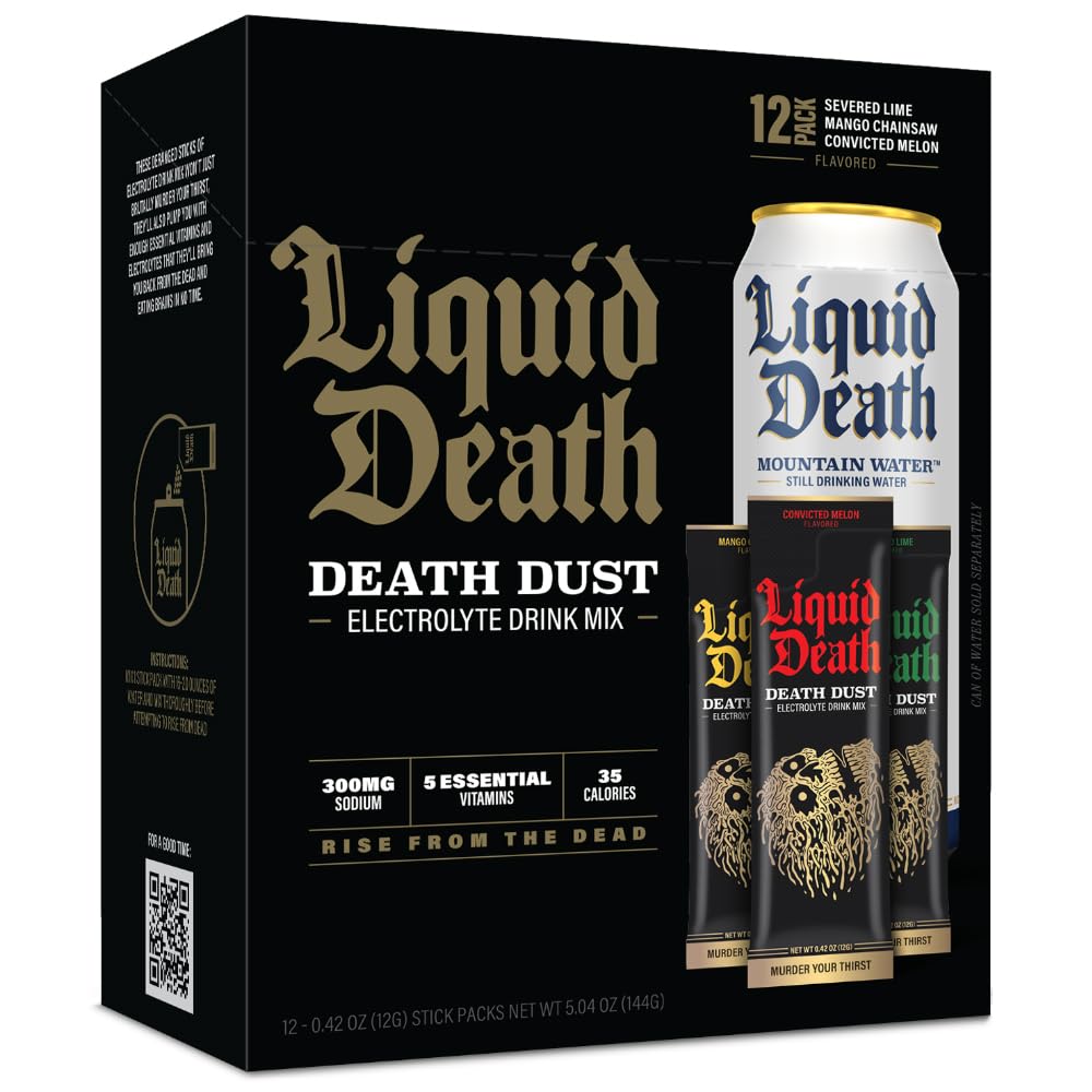 Liquid Death Electrolyte Death Dust - Hydration Powder Packets - 3 Flavors - 12-Stick Liquid Death uk supplements