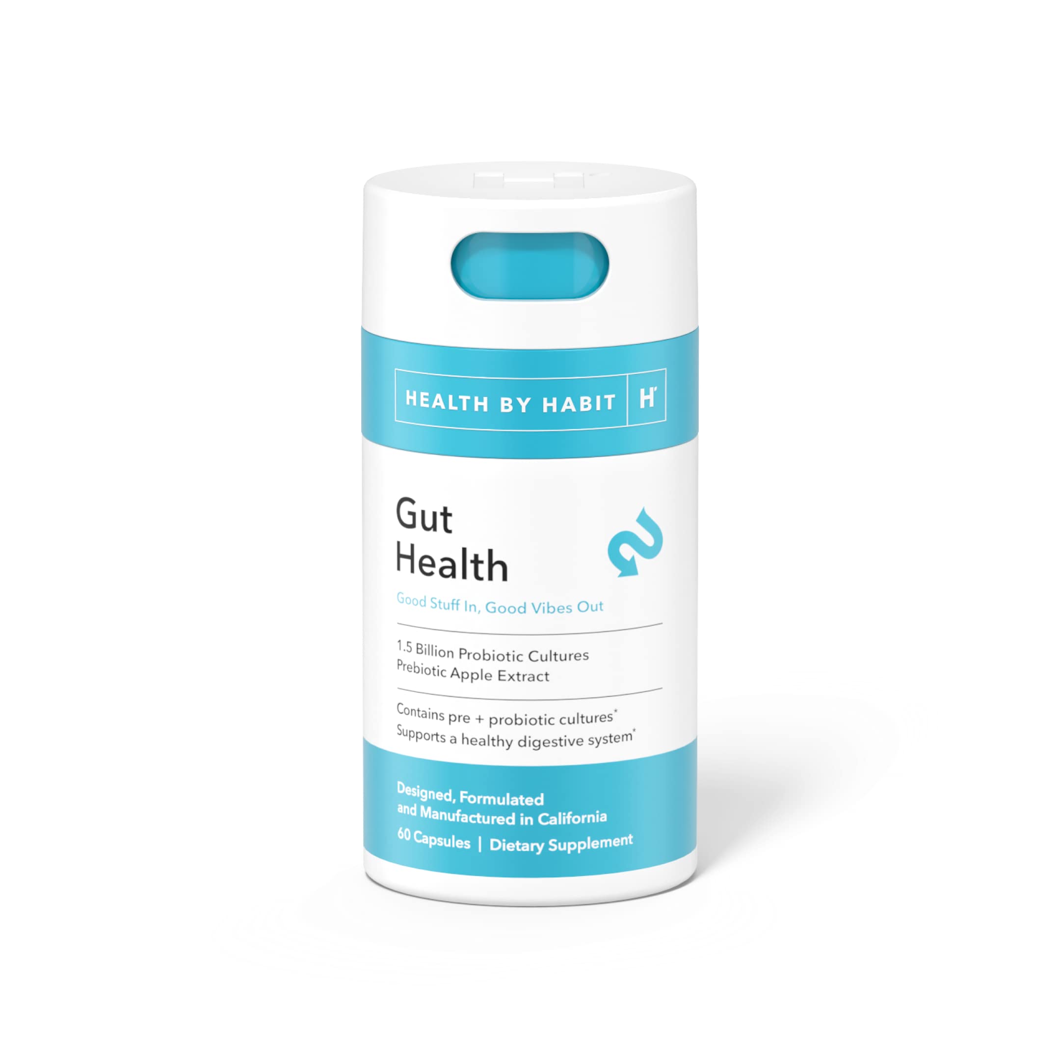 Health By Habit Gut Health Supplement (60 Capsules) - Contains 1.5 Billion probiotic Health By Habit uk supplements