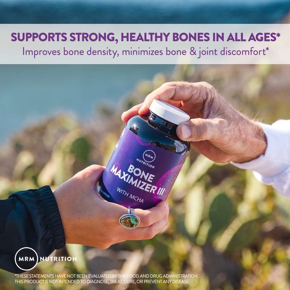 MRM Nutrition Bone Maximizer® III | with MCHA + Vitamin D3 + Vitamin K2 | Bone Health | High Potency | Key Vitamins and Minerals for Bones | 50 Servings MRM uk supplements
