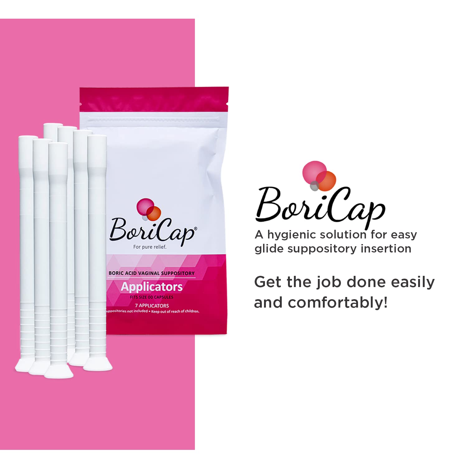 BoriCap Boric Acid Vaginal Suppository Applicators, 7 Applicators - Hygienic Solution BoriCap uk supplements