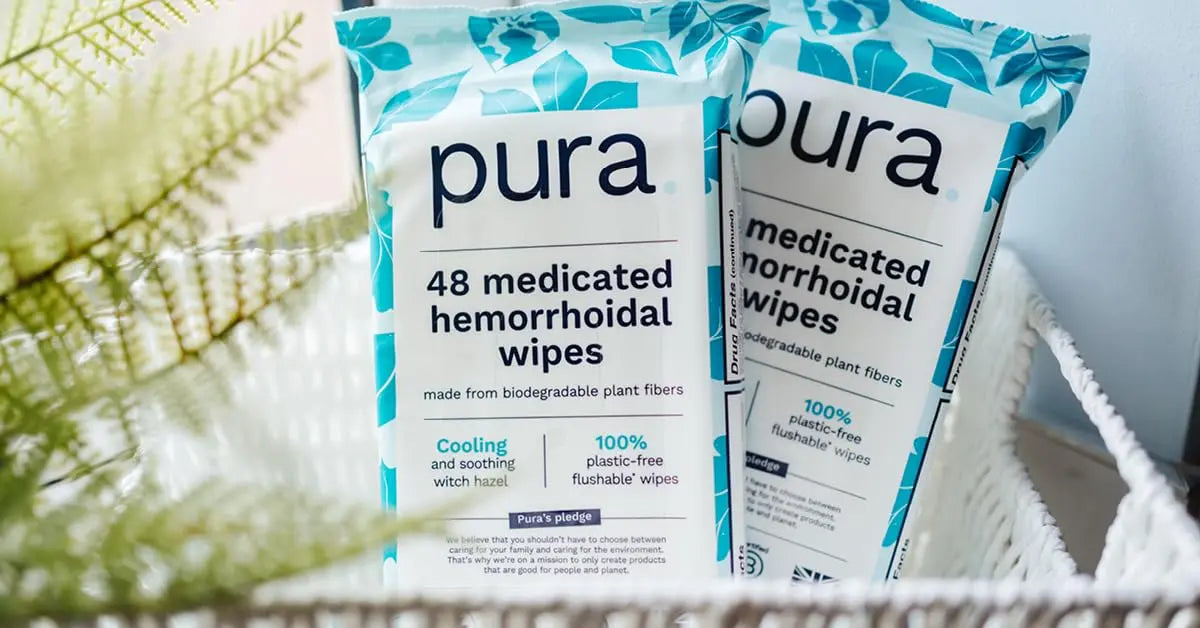 Pura Flushable Hemorrhoid Wipes XL, 48 Count, Medicated with Cooling Witch Hazel, Aloe & Coconut Oil, Fast Relief, Fragrance-Free, 100% Plastic-Free Pura uk supplements