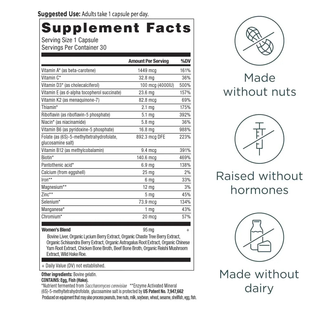 Ancient Nutrition Multivitamin for Women, Women's Once Daily Supplement, Methlyated Vitamin B, C, K2, Magnesium, Folate & Iron, Supports Bone Health, 30 Count Ancient Nutrition uk supplements