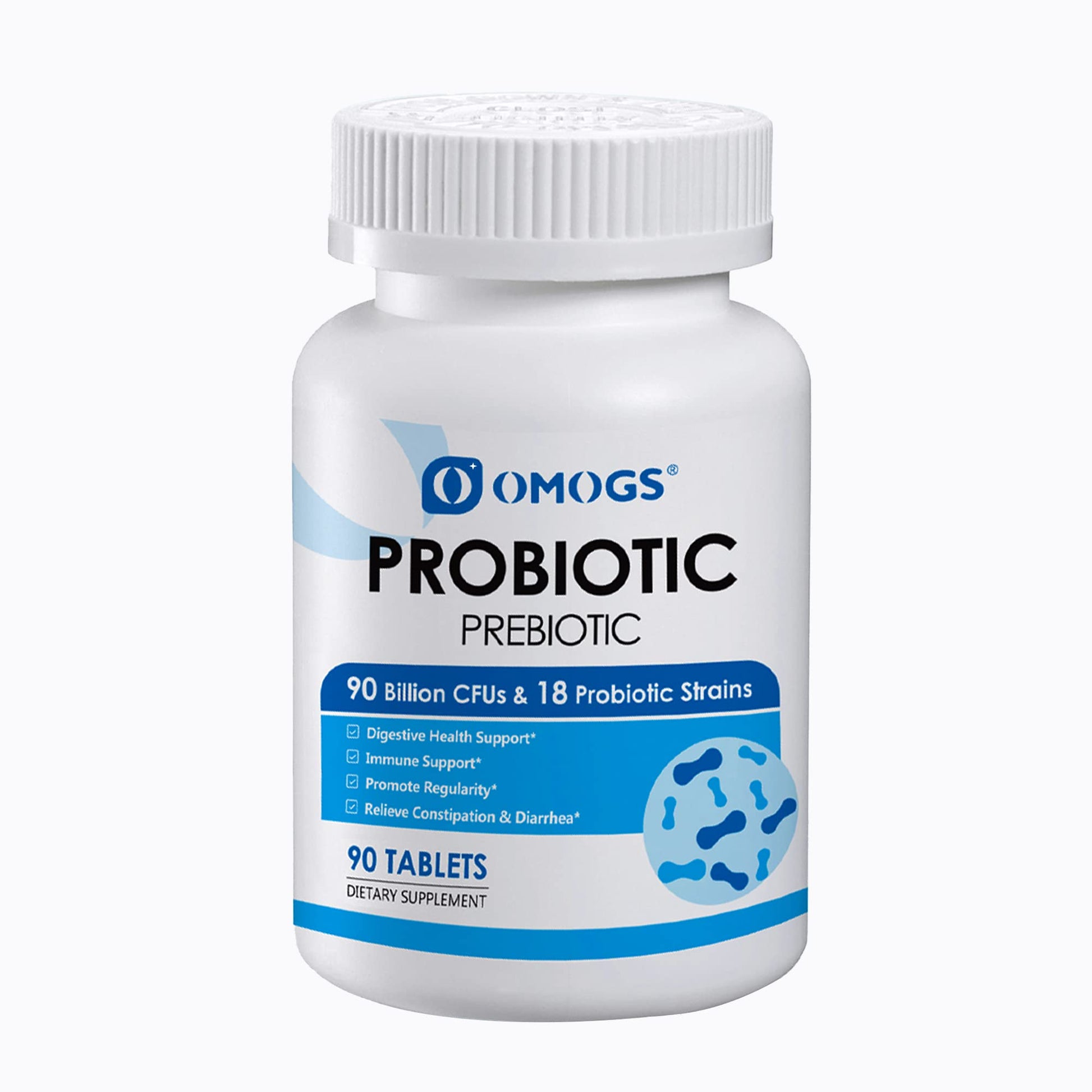 OMOGS Probiotics 90 Billion CFUs 18 Strains,with 3 Organic Prebiotic, Probiotics Supplement OMOGS uk supplements