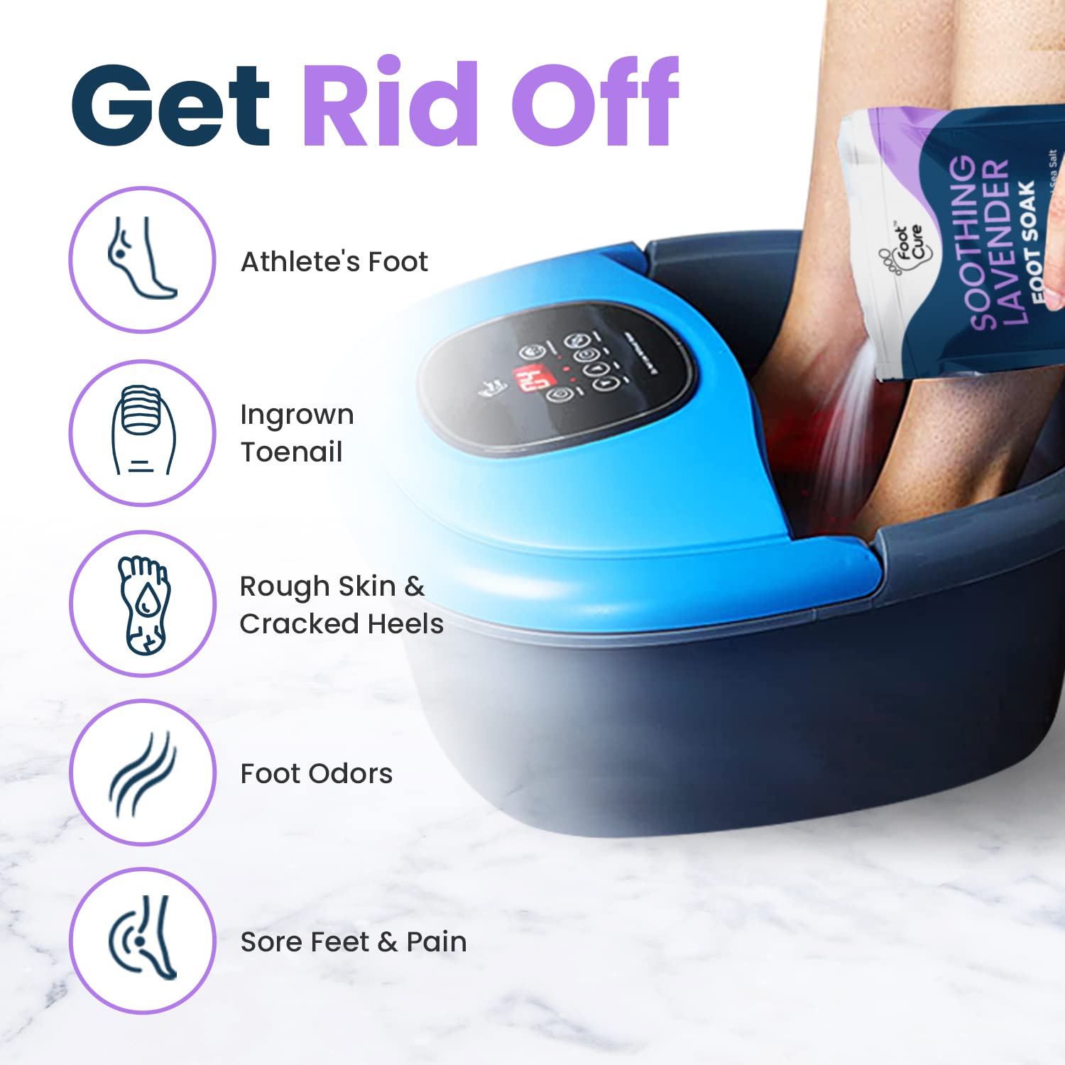 Soothing Lavender Foot Soak with Epsom Salt - Best Toenail Treatment, & Softens Calluses FOOT CURE uk supplements