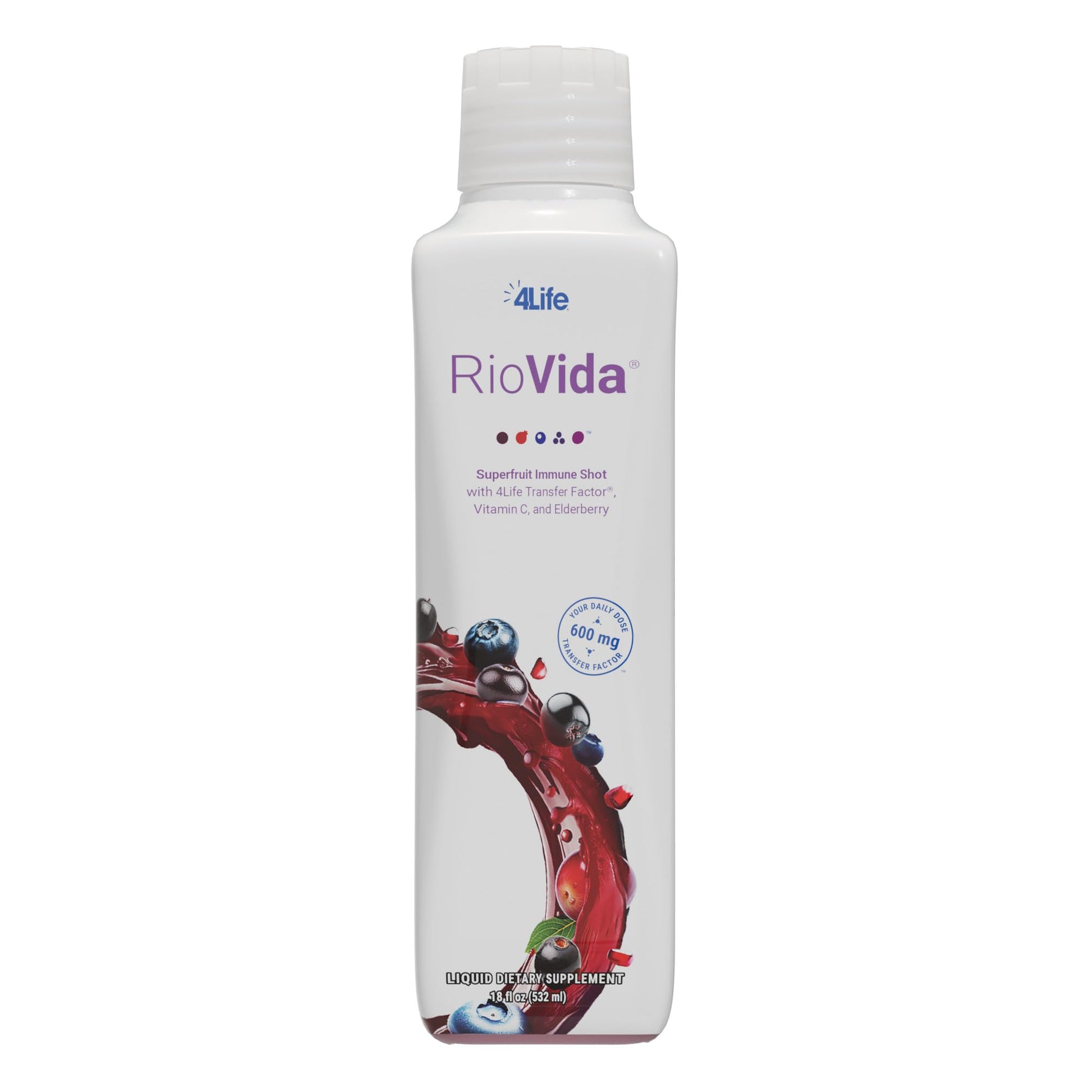 4Life Transfer Factor RioVida Tri-Factor Formula - Liquid Immune and Health Support with Vitamin C, Elderberry, Aronia Berry, Macqui, Blueberry, and Acai - Single Pack 4Life uk supplements