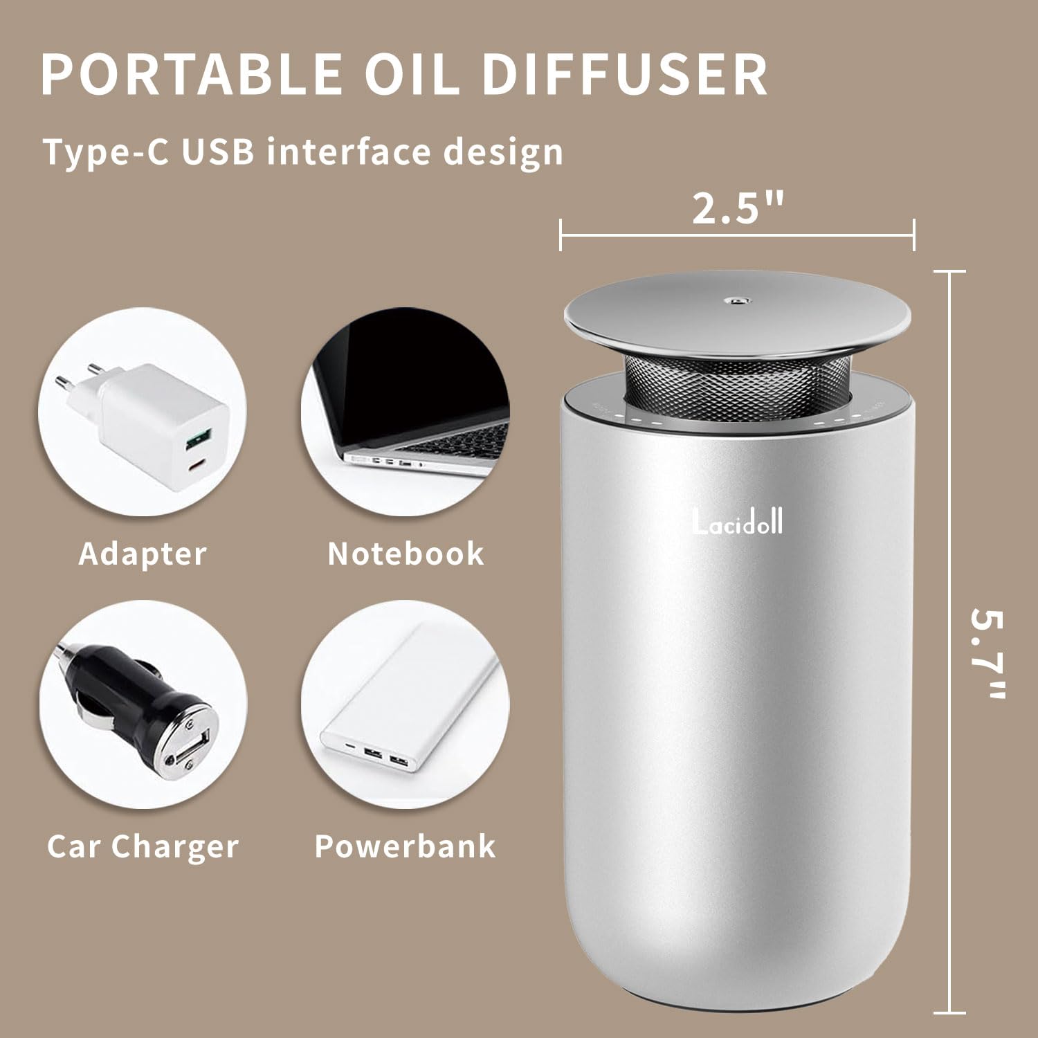 LACIDOLL Scent Diffusers for Home, Waterless Essential Oil Diffuser with No Leakage Tech, 10ML LACIDOLL uk supplements