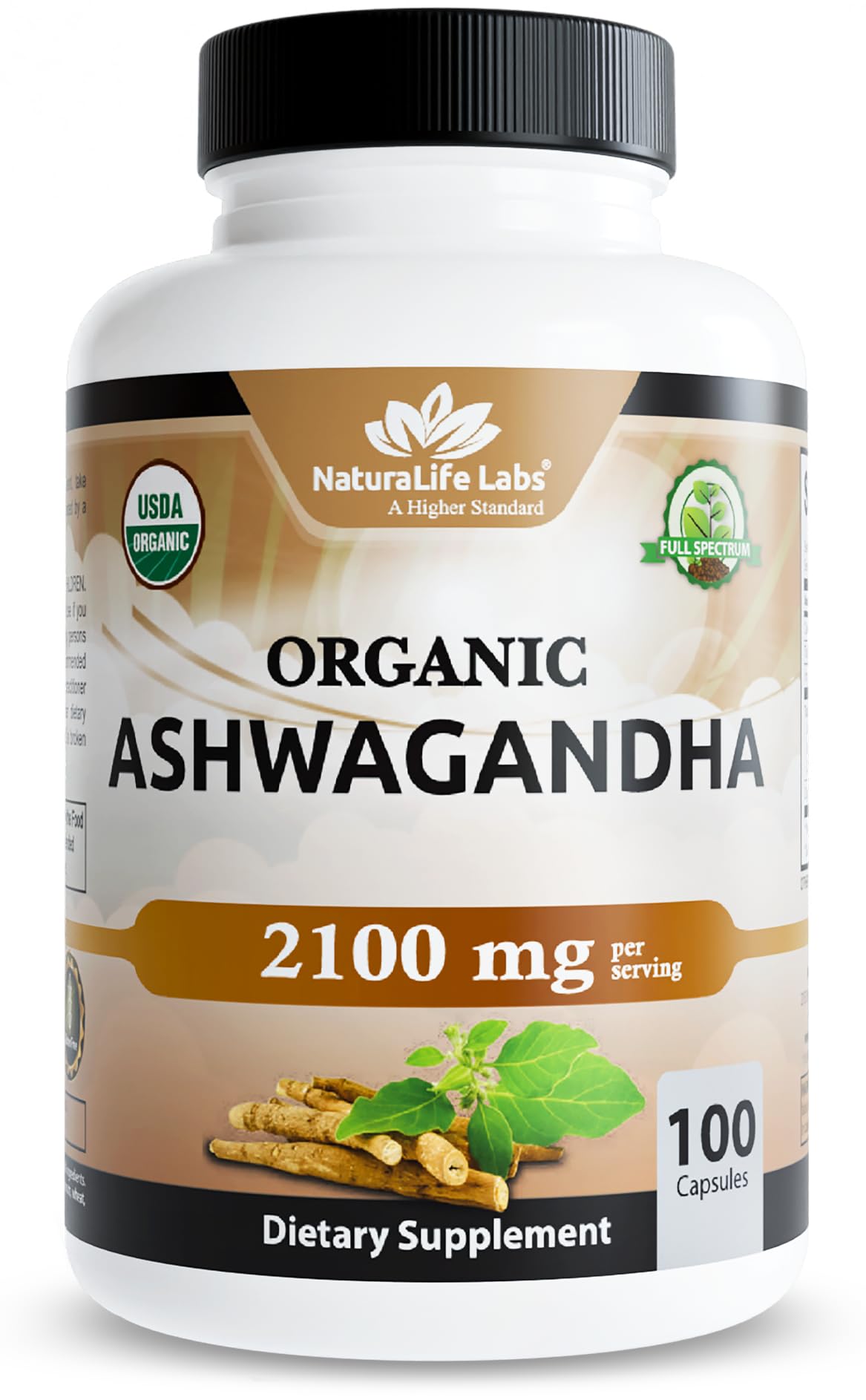 NaturaLife Labs Organic Ashwagandha 2100 mg per Serving – Herbal Supplement Root Powder & Extract – 100 Capsules – Vegan, Non-GMO, Gluten-Free NaturaLife Labs uk supplements