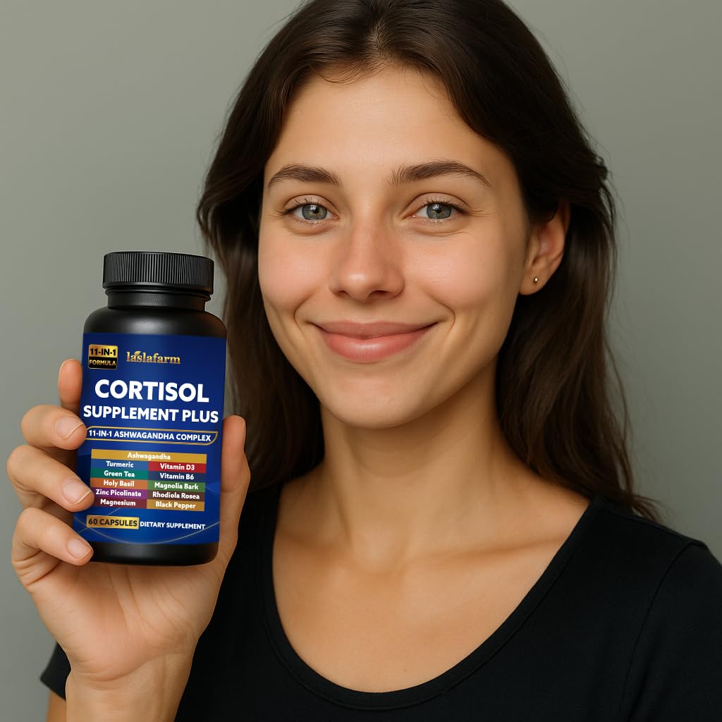 laslafarm 11in1 Cortisol Plus Supplement, 11in1 Ashwagandha and Natural Herbal Complex Vitamin Blend for Daily Mood, Focus and Sleep, Suitable for Women and Men 60 Capsules laslafarm uk supplements