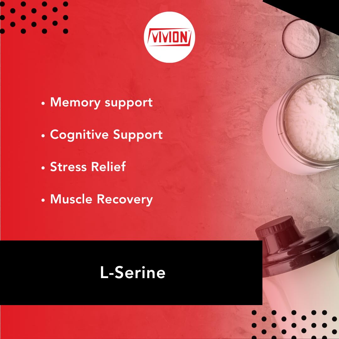 L‑Serine Powder - 1000 Grams - Amino Acid - Powdered for Manufacturing Cognitive Health & Cellular Support Tablet Capsule Formulations - 1 kg (2.2 lb) Vivion uk supplements