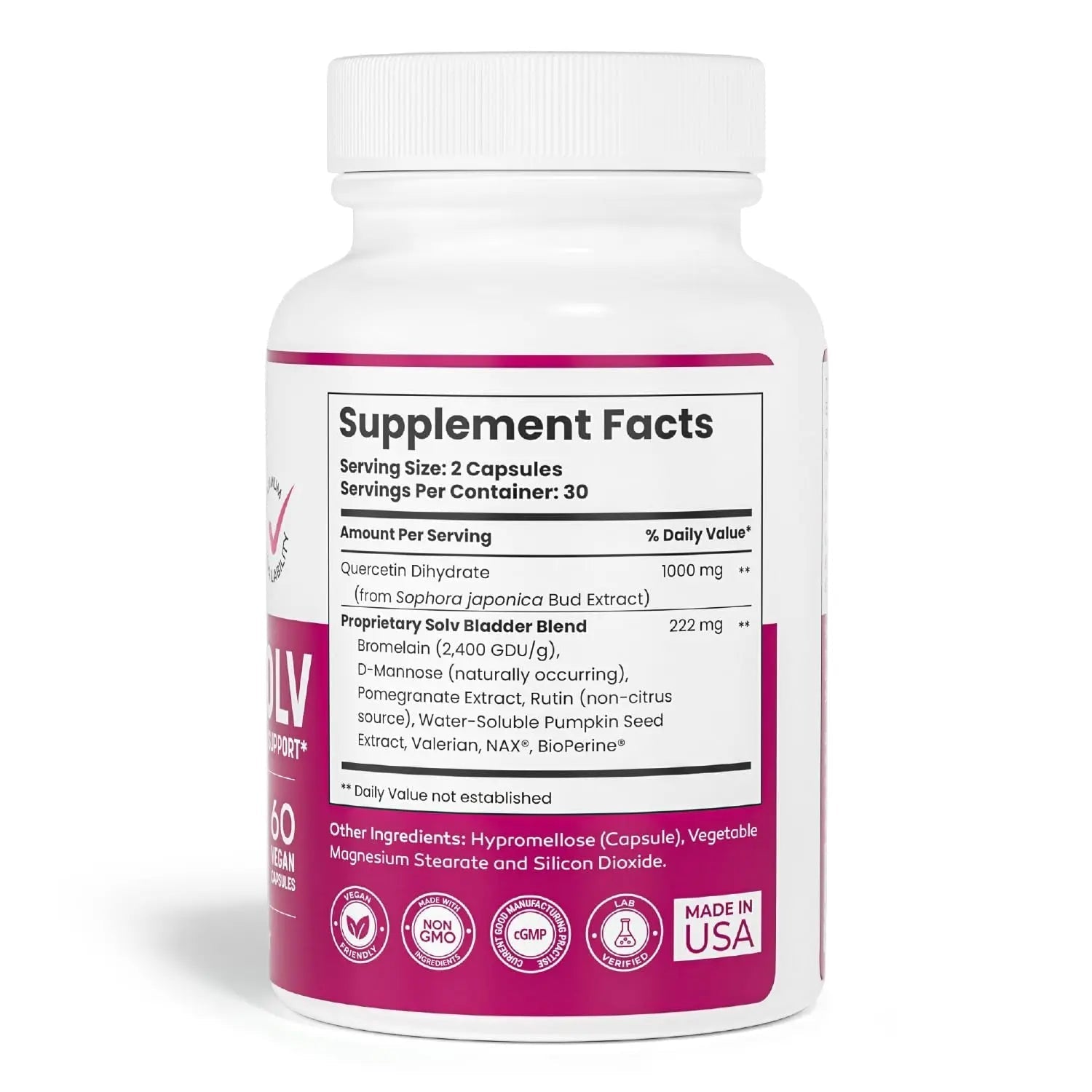 SOLV NATURALS CYSTASOLV Bladder & Pelvic Discomfort Formula - Enjoy Less Urgency & Flares* with Daily IC/BPS UTI Support – Premium Bladder & Urinary Support for Women & Men - 60 Vegan Capsules SOLV NATURALS uk supplements