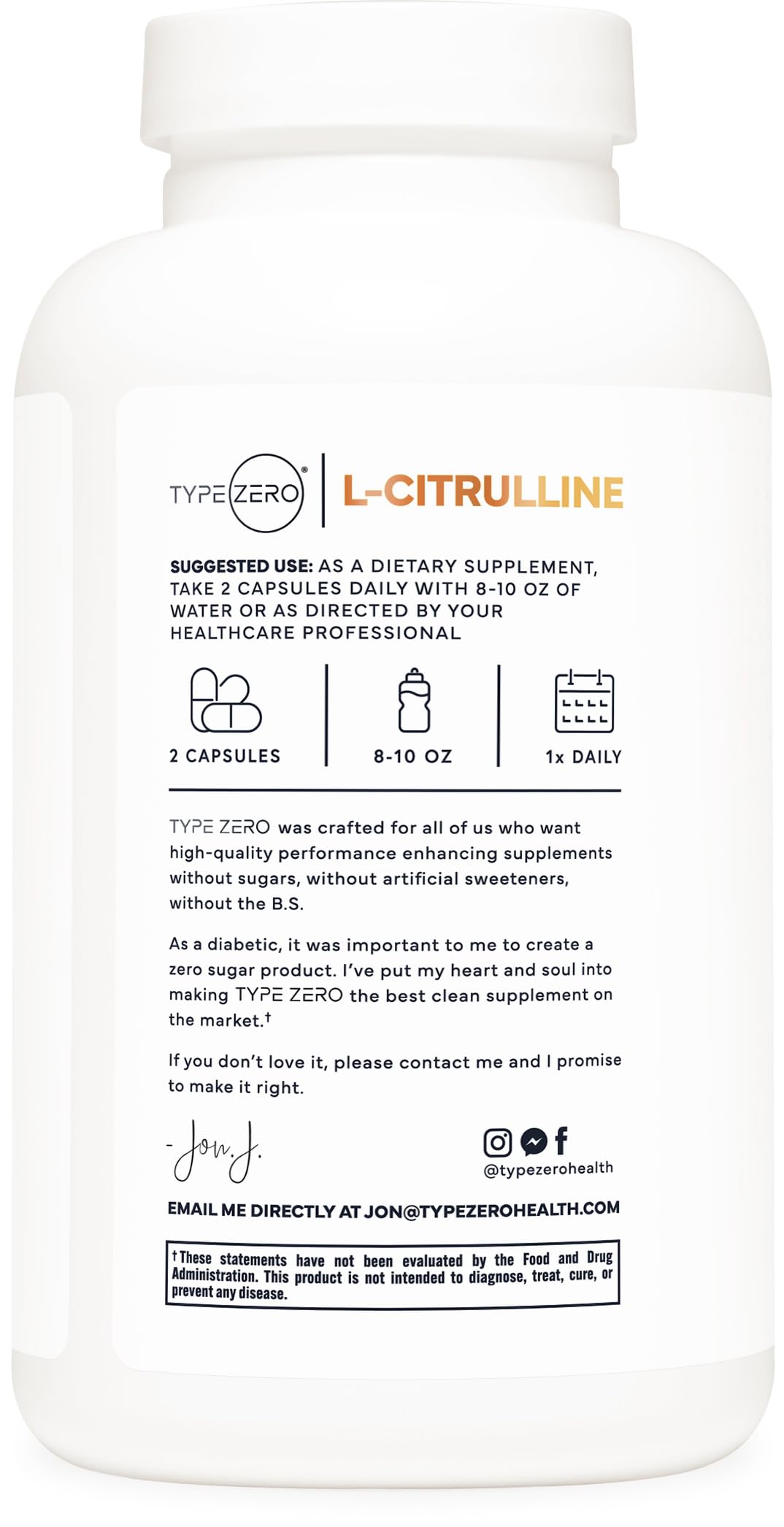 Type Zero L-Citrulline Capsules (180 Capsules) (1500 mg per Serving) - GMO-Free Type Zero uk supplements