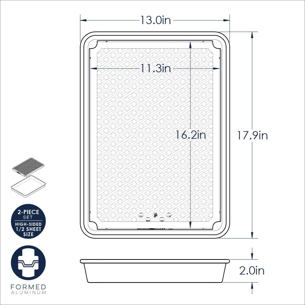 Nordic Ware Naturals High Sided Half Sheet Pan with Multi-Purpose Oven and Cooling Rack Nordic Ware uk supplements