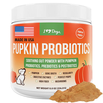 iHeartDogs Pupkin Probiotics, Prebiotics, Postbiotics, & Fiber for Dogs with Pumpkin, Gut Soothing Bone Broth & Mushrooms iHeartDogs uk supplements