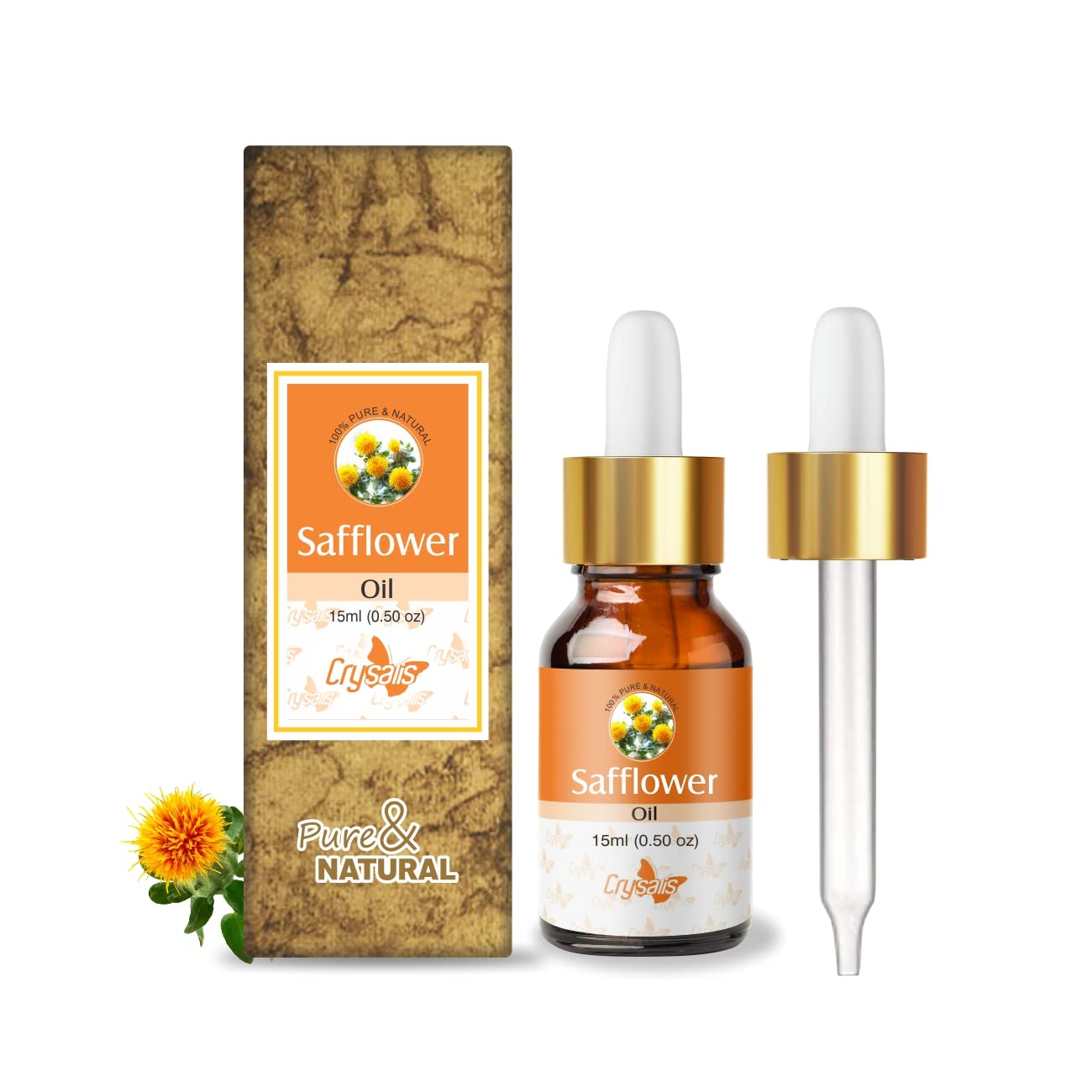 Crysalis Safflower (Carthamus Tinctorius) Oil - 0.51 Fl Oz (15ml) Crysalis uk supplements