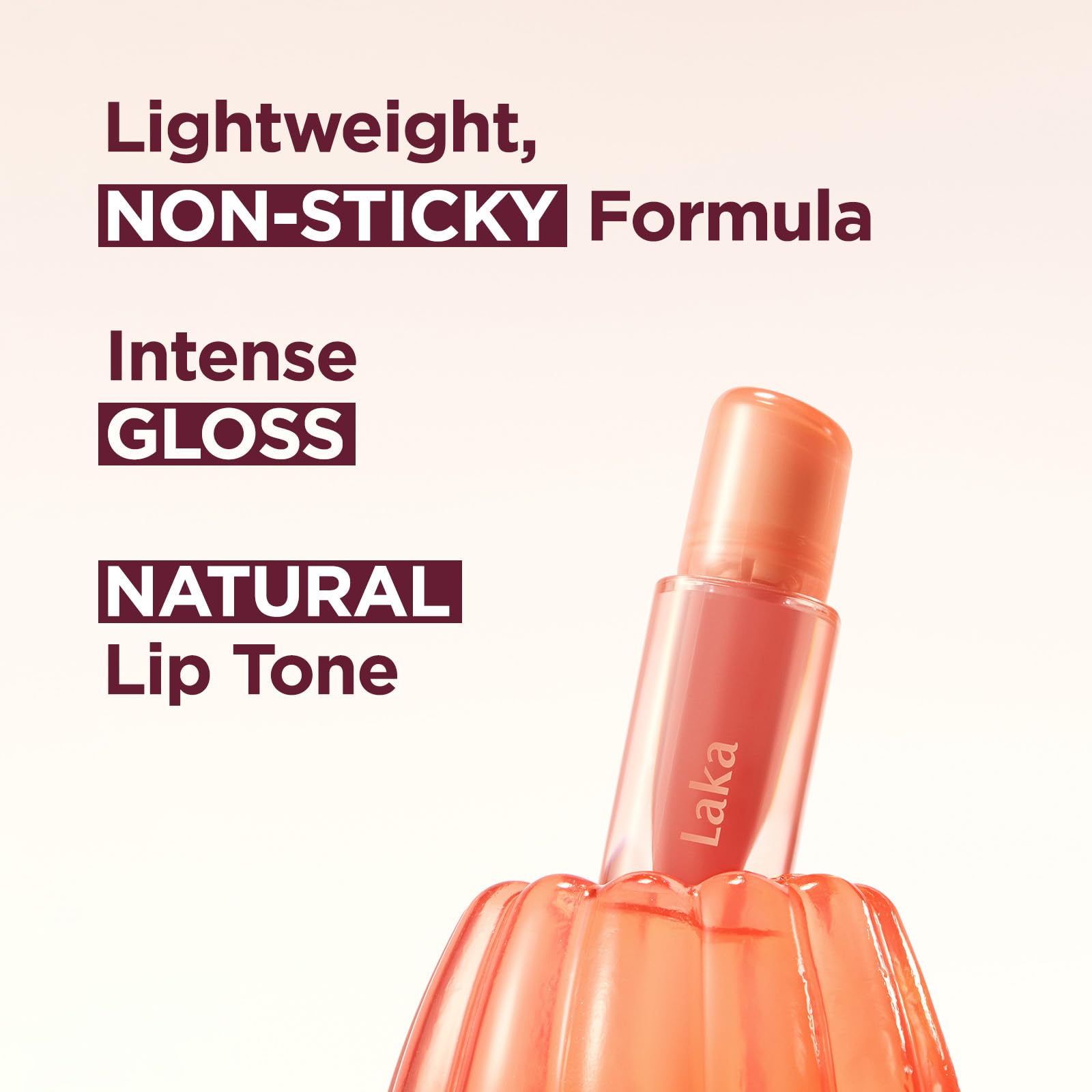 Laka Jelling Nude Gloss, 4.5g/0.15oz, Sheer Hydrating Lip Oil with No Stain, Non-Sticky, Nourishing Gloss for a Glowy Look, K-Beauty (#306 Angelring) Laka uk supplements