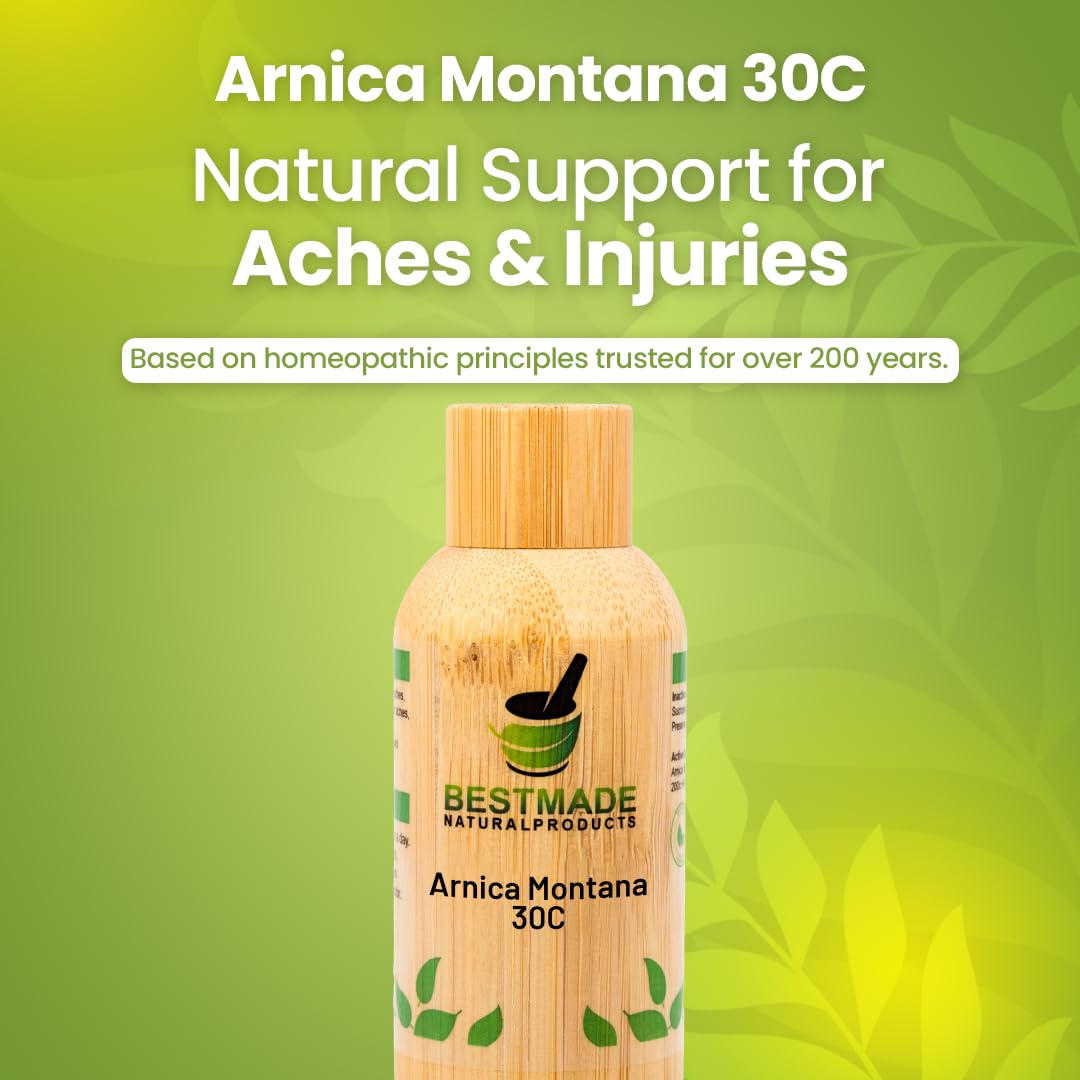 Bestmade Natural Products Arnica Montana 30C - Muscle Recovery, Soreness Relief, Pain Aid, and Holistic Wellness Support, 140 Pellets Bestmade Naturalproducts.com uk supplements