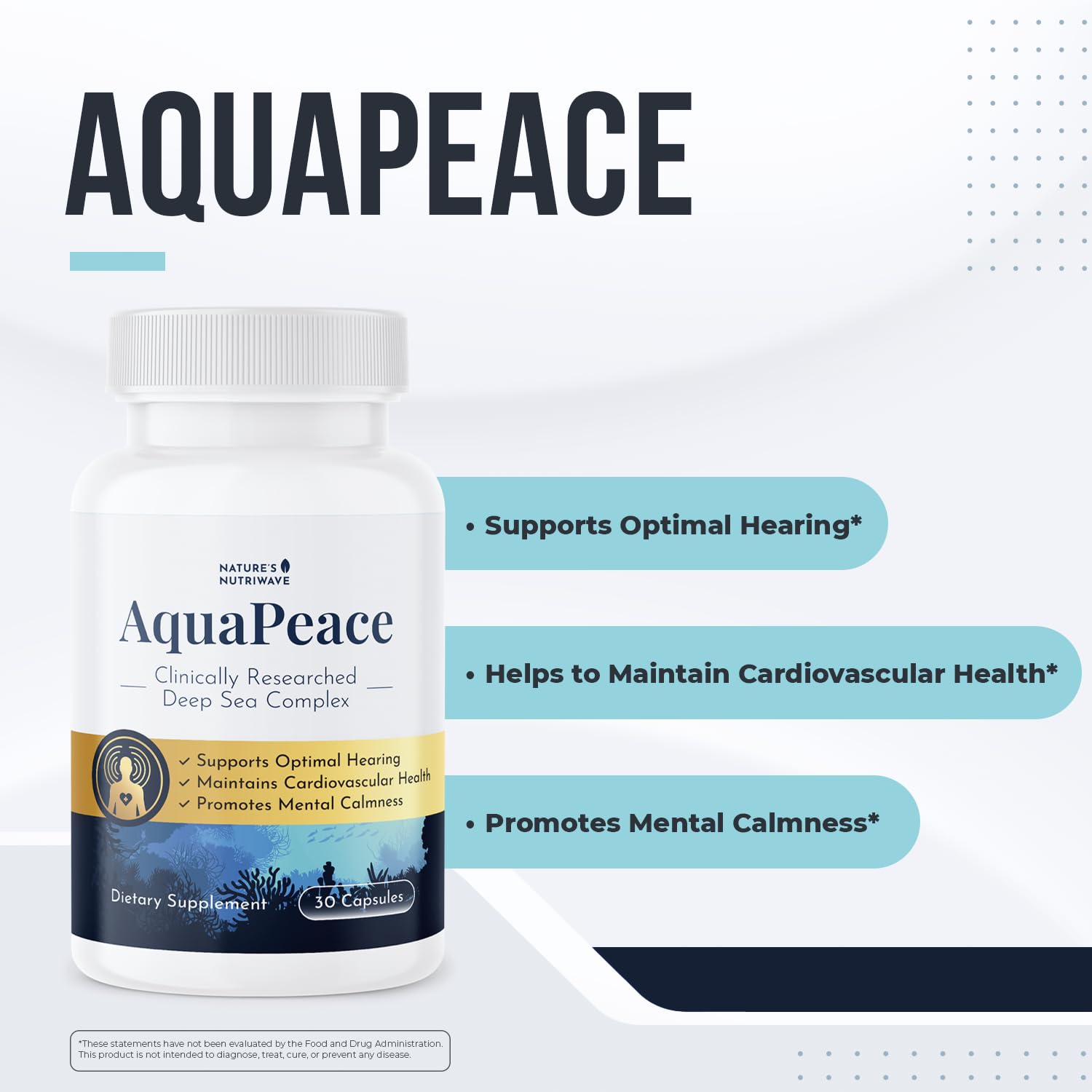 Nature’s NutriWave AquaPeace – Aqua Peace Caps Daily Marine-Based Supplement with Seaweed & Algae Extracts – Clean, Stimulant-Free Formula – Non-GMO, Made in USA - 30 Capsules, 1 Month Supply Nature’s NutriWave uk supplements