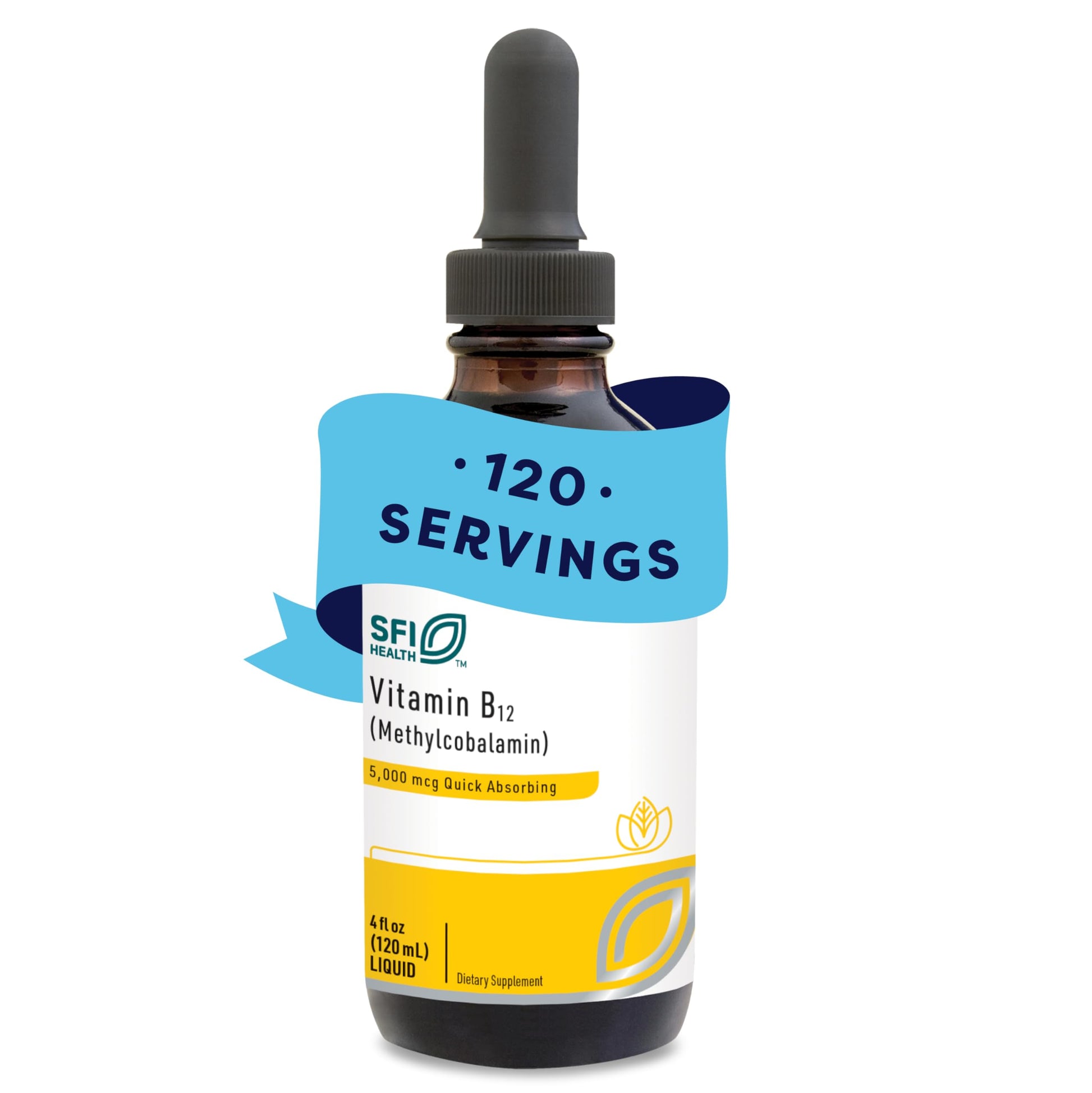 Klaire Labs SFI Health Vitamin B12 Liquid Drops 5mg - Mood & Cognitive Support from 5000mcg Active Coenzyme Methylcobalamin - Hypoallergenic (120 Servings, 4 Fluid Ounces) SFI Health uk supplements
