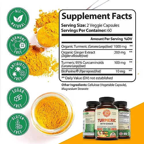 Organic Turmeric Curcumin with Ginger and Black Pepper for Max Absorption WHOLE WORLD WELLNESS uk supplements