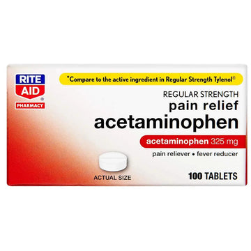 Rite Aid Regular Strength Pain Relief Acetaminophen, 325mg - 100 Tablets | Pain Reliever and Fever Reducer | Joint Pain Relief | Muscle Pain Relief | Arthritis Pain Relief | Back Pain Relief Products Rite Aid uk supplements