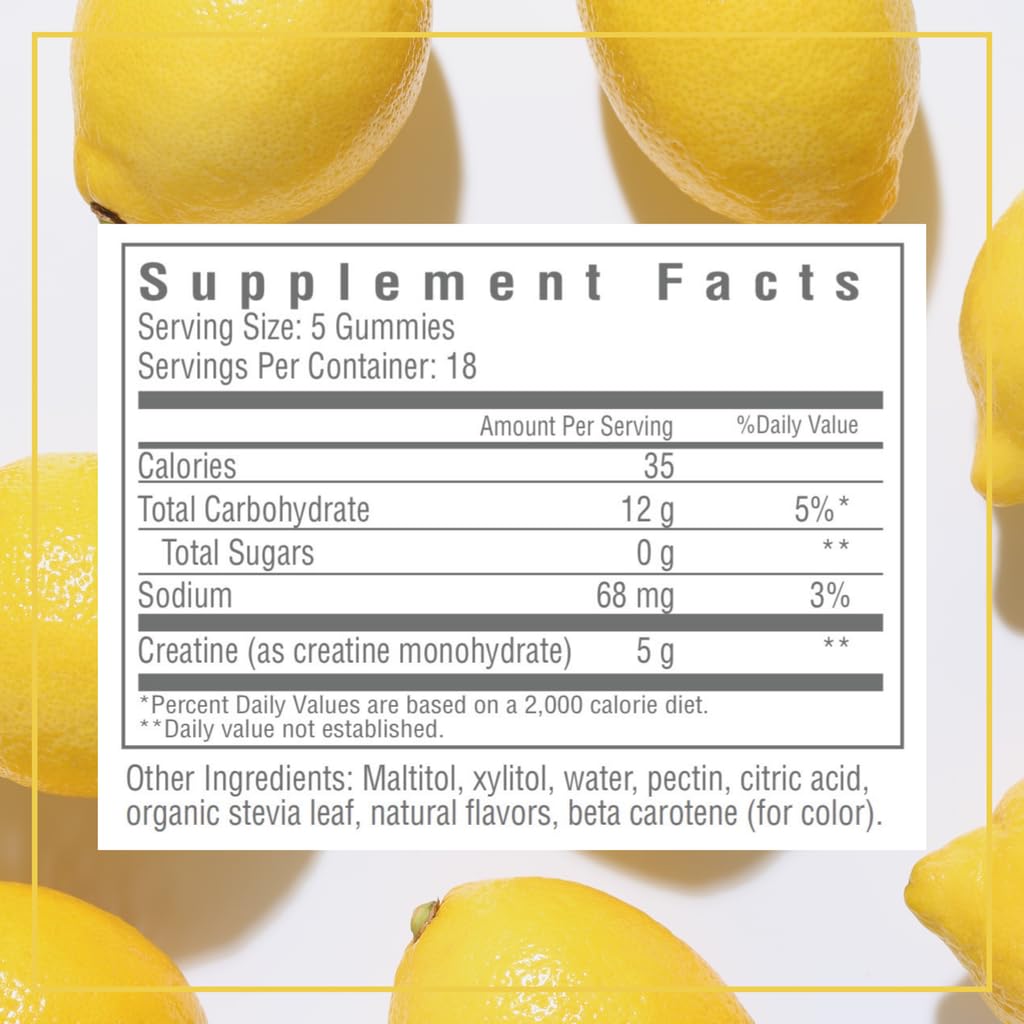 Consult Health CREOVATE CREATINE MONOHYDRATE Gummies 5g Dose for Men & Women to Support Muscle, Strength, Recovery, Cognitive Health & Memory, Zero Sugar, Gluten Free, Natural Lemon, 90 Count Consult Health uk supplements
