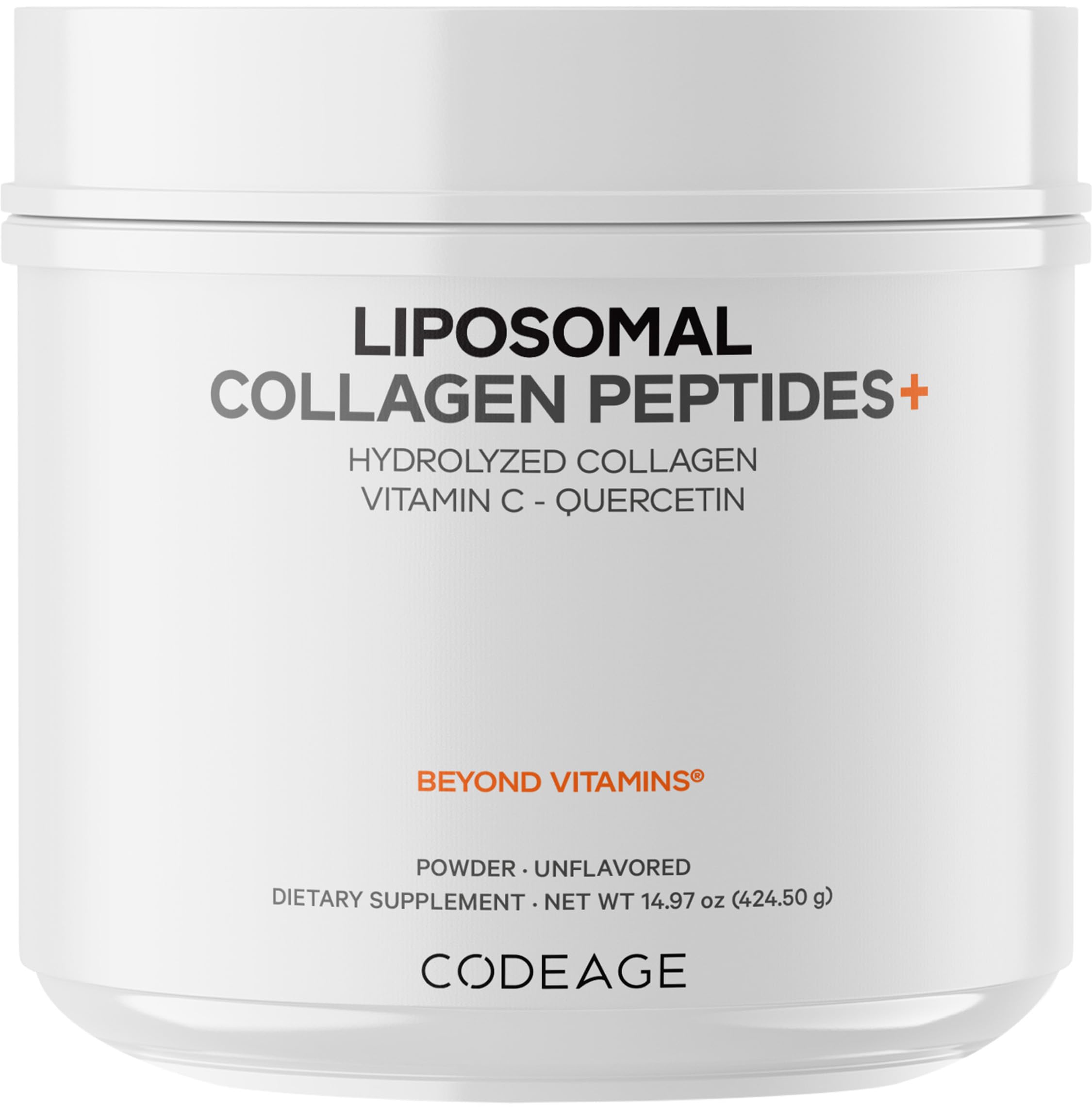 Codeage Liposomal Collagen Peptides Powder + Vitamin C & Quercetin, Phospholipid Complex, Grass-Fed Pasture-Raised Hydrolyzed Collagen Type I & III Supplement All-in-One, Non-GMO, 14.97 oz Codeage uk supplements