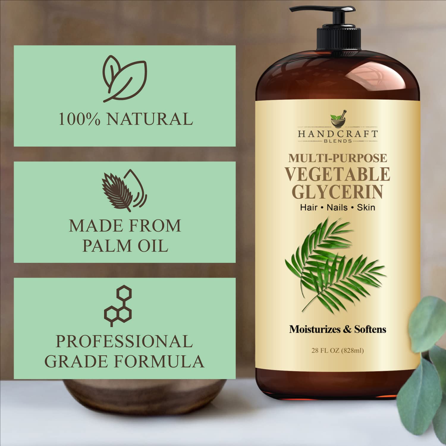 Handcraft Blends Vegetable Glycerin for Skin and Hair 28 oz - Pure Vegetable Glycerin Liquid Handcraft Blends uk supplements