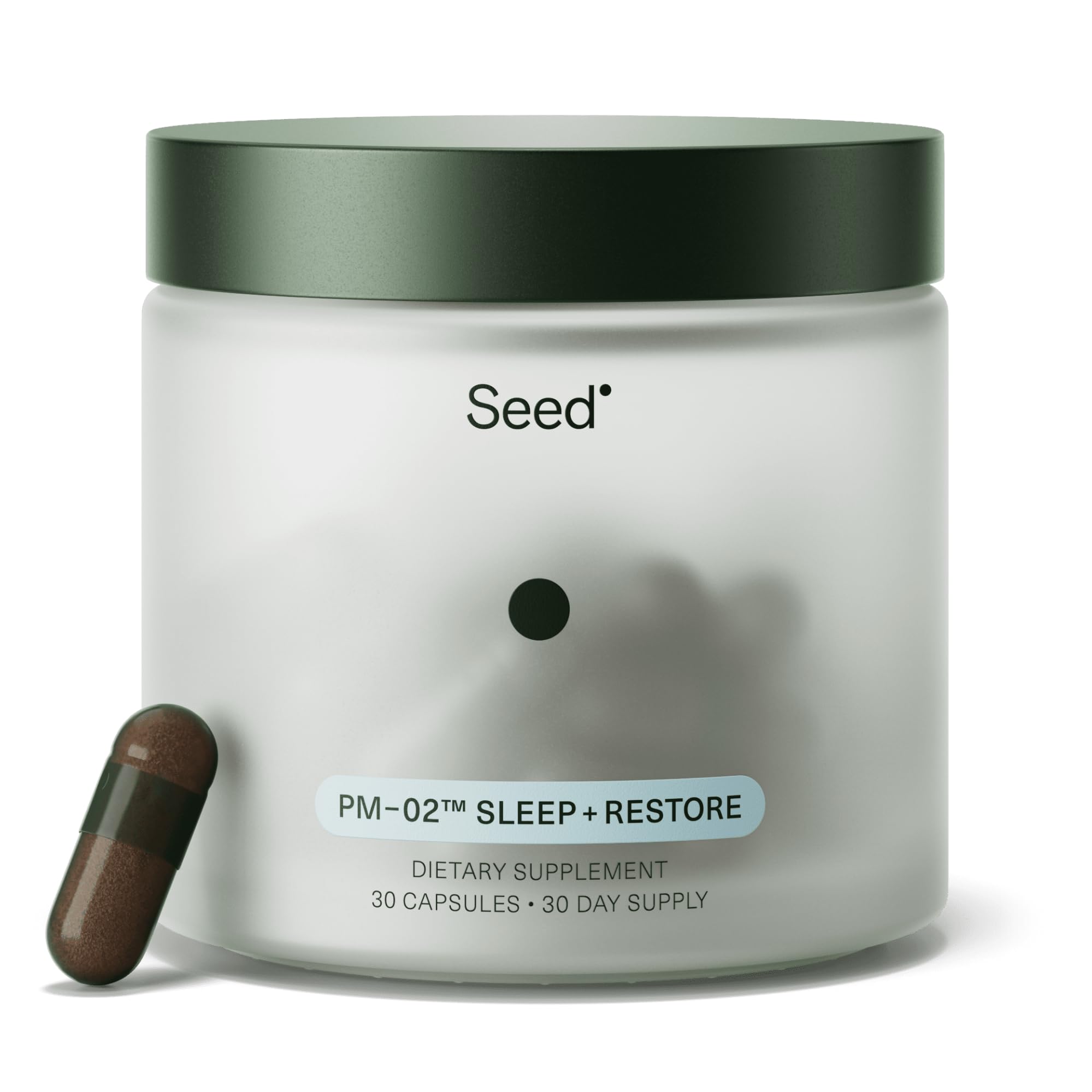 Seed PM-02 Sleep + Restore - Sleep Aid for Women & Men - Non-Habit Forming Bioidentical Melatonin & Ashwagandha - Vegan & Shelf-Stable - 30 Capsules (30-Day Supply) Visit the Seed Store uk supplements