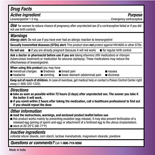 Option 2, Compare to Plan B | Emergency Contraceptive | Morning After Pill, 1 Tablet Option 2 uk supplements