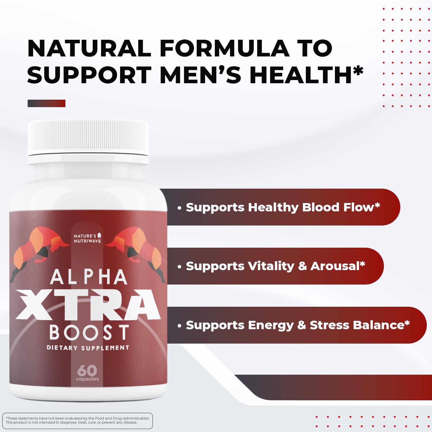 Nature’s NutriWave Alpha XtraBoost Capsules – Natural Men’s Supplement with Saw Palmetto, Fenugreek, L-Tyrosine & Herbal Blend, Made in USA – 60 Caps, 1 Month Supply Nature’s NutriWave uk supplements
