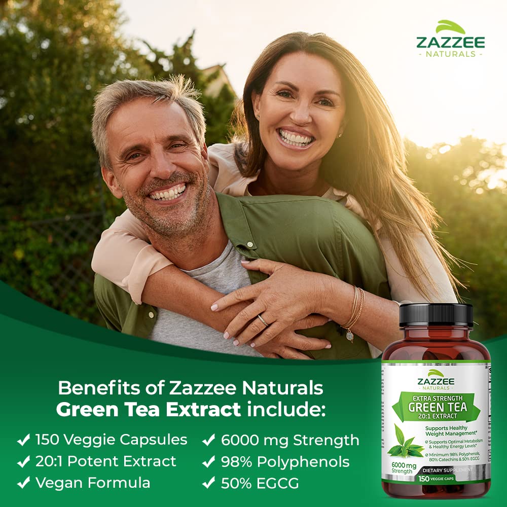 Zazzee Extra Strength Green Tea 20:1 Extract, 6000 mg Strength, 50% EGCG Zazzee uk supplements