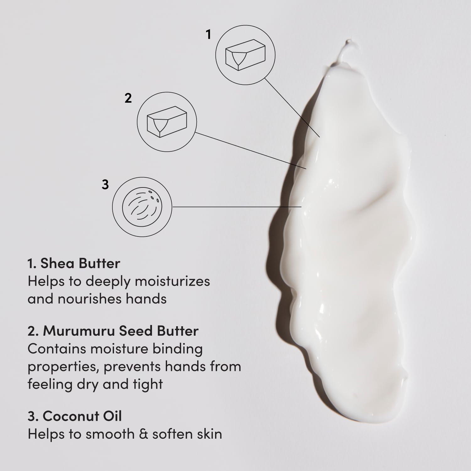 OUAI Hand Cream - Thick, Creamy Balm with Coconut Oil, Murumuru Butter and Shea Butter - Hydrating Moisturizer for Soft Hands - Use Daily to Deeply Nourish Skin (3 Oz) OUAI uk supplements